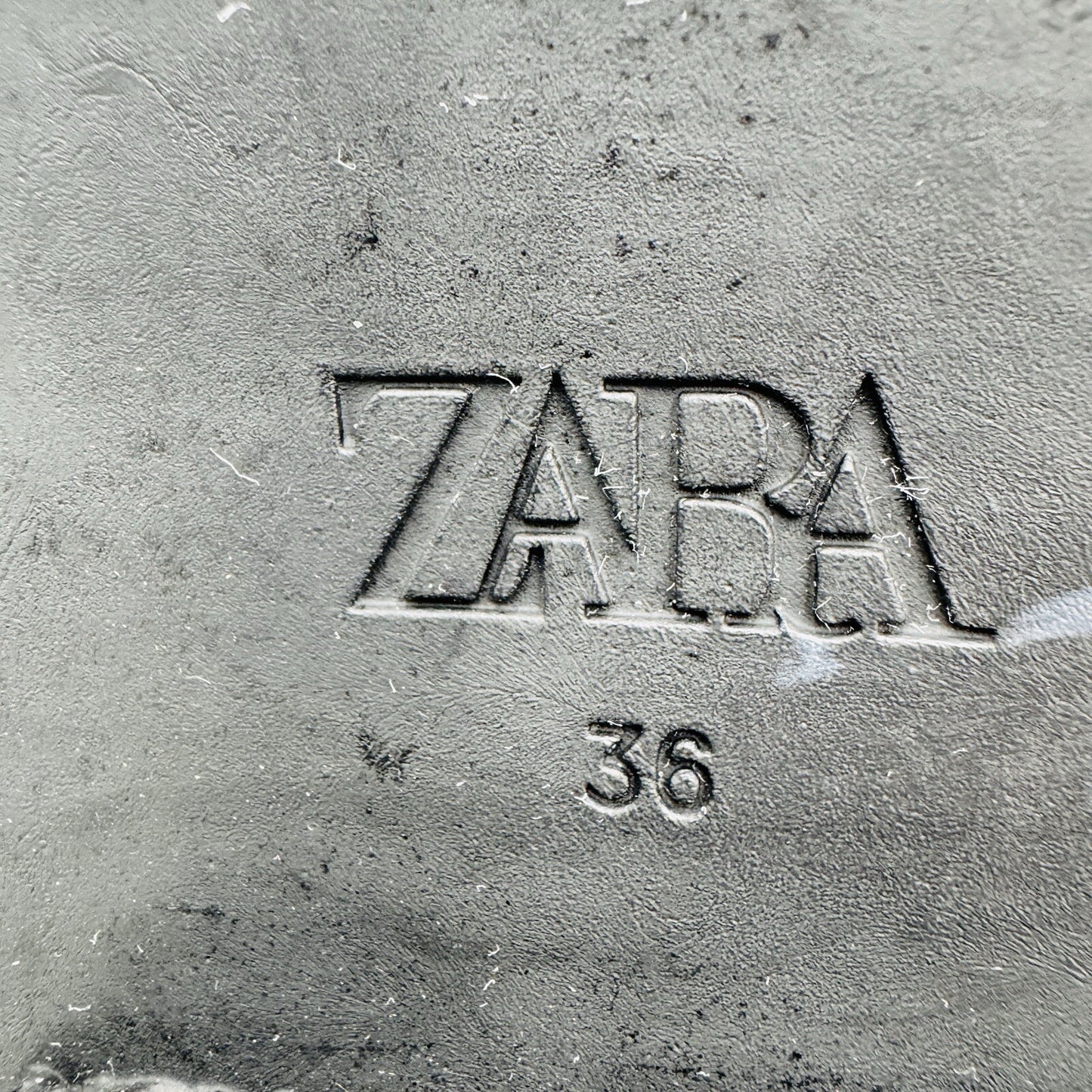 Zara Leather Lug Black Ankle Boots Size 36 EU Women US 5.5