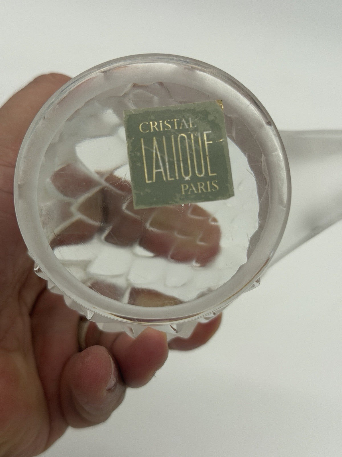 Lalique France Crystal Eagle Head Tête D’Aigle Figurine Signed Vtg Sculpture