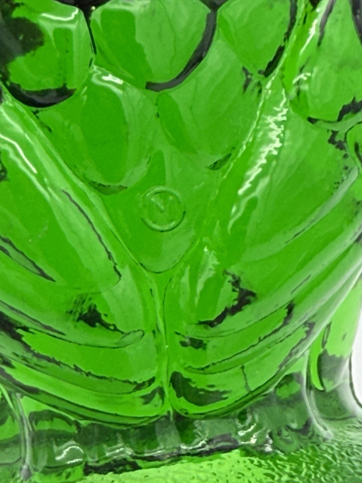 Mosser Art Glass Green Emerald Owl Figurine 3.5”H Etched Vintage Rare