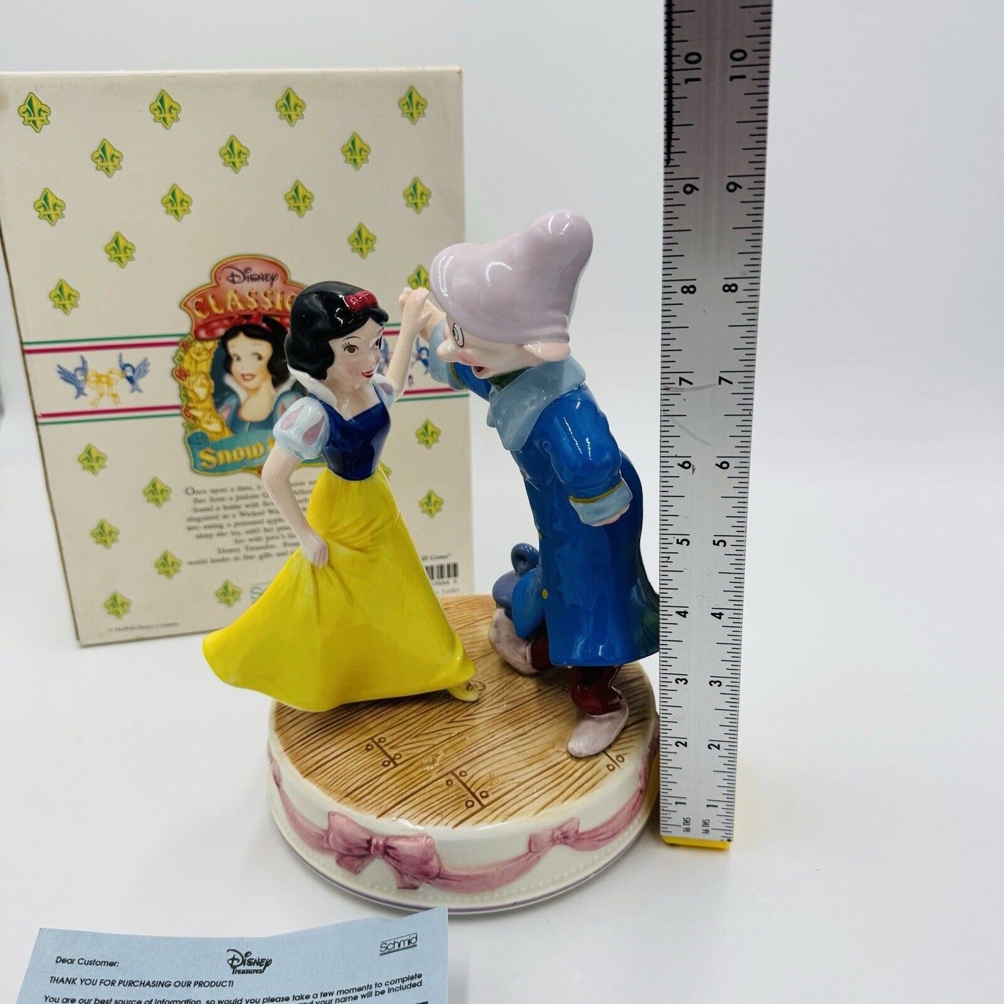 Schmid Disney Snow White Music Box Plays “Someday My Prince Will Come” Ceramic