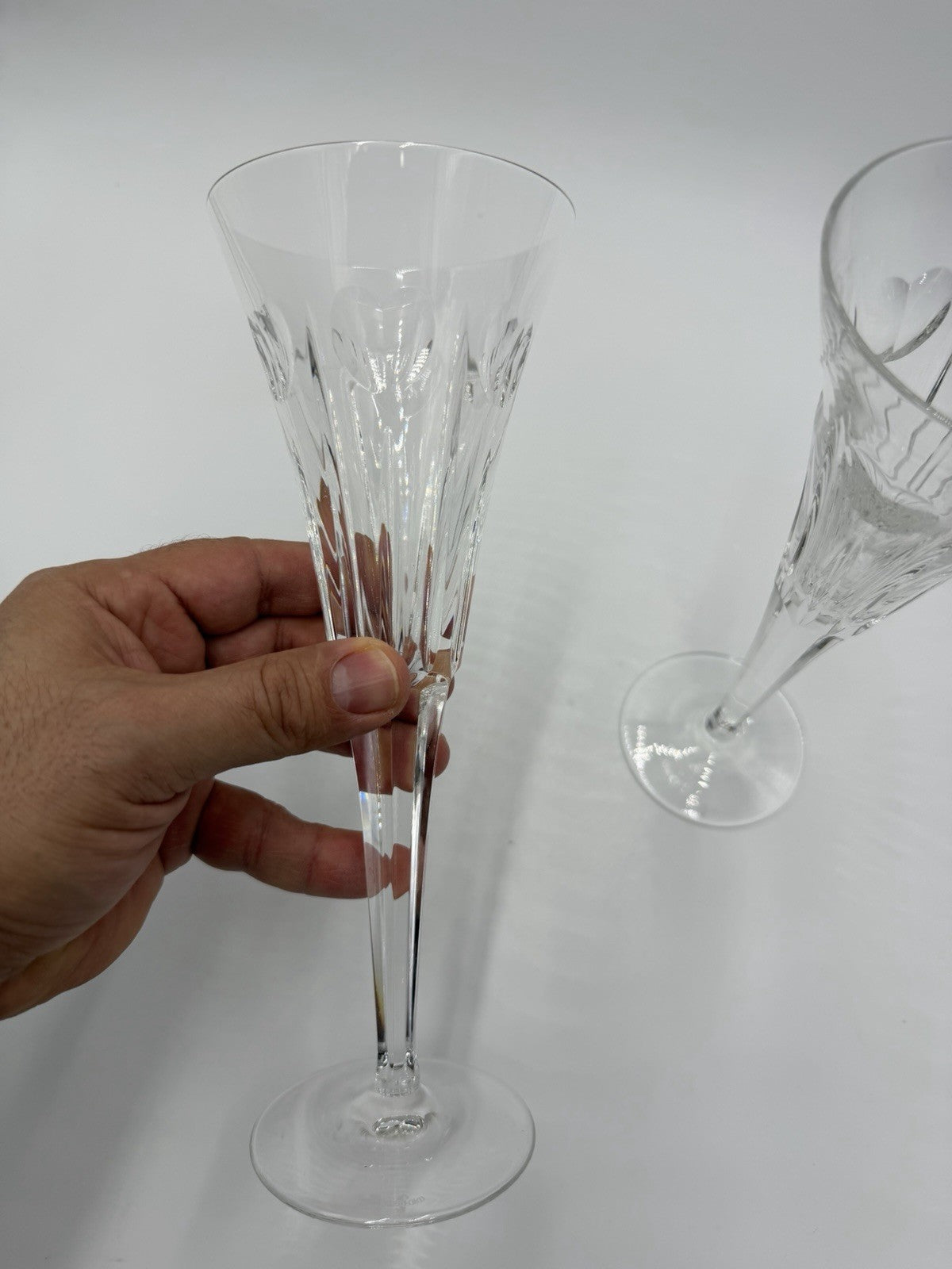 Vintage Waterford Crystal Millennium Series Love champagne flute Set 9”H