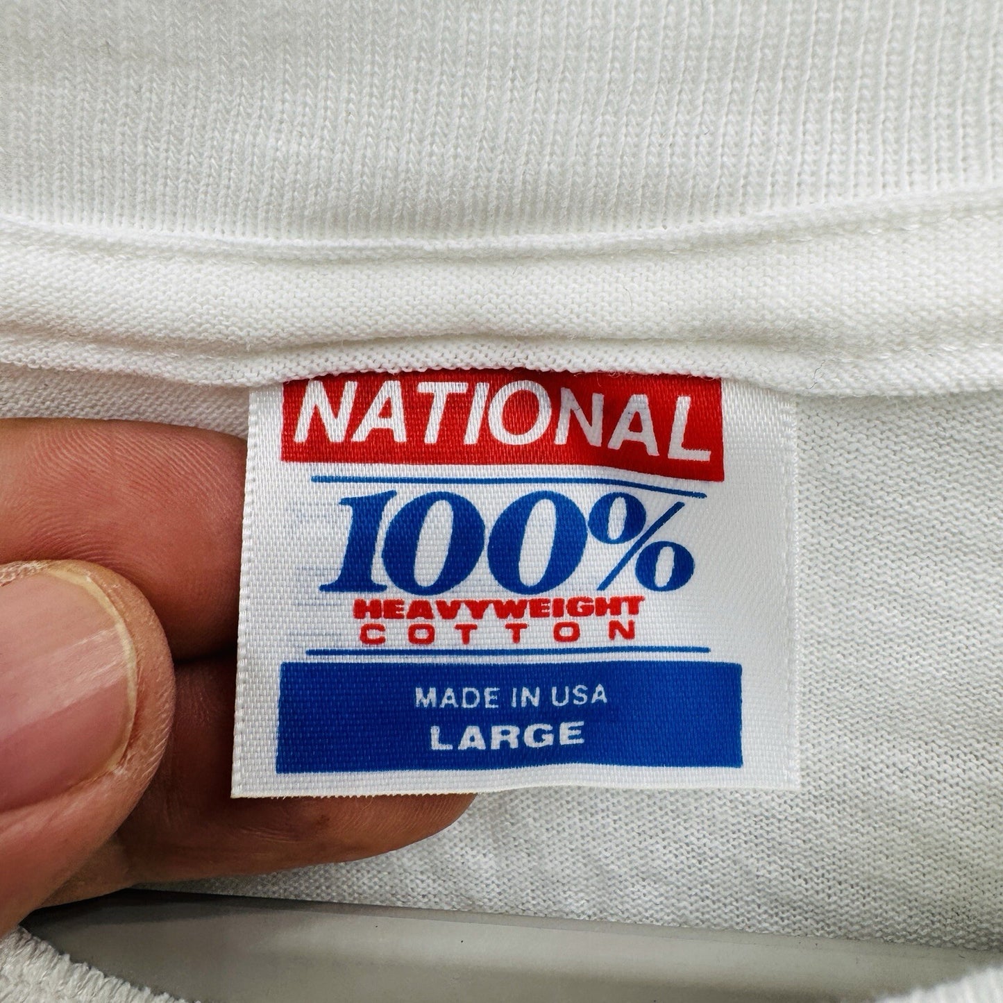 7 UP Single Stitch Surfing Soda T Shirt Size L COOL SPOT White USA Made Vintage