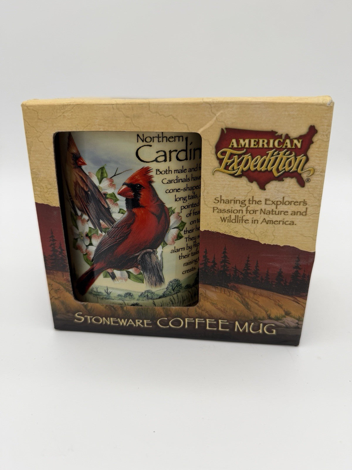 American expedition stoneware northern cardinal coffee mug 16oz wildlife america