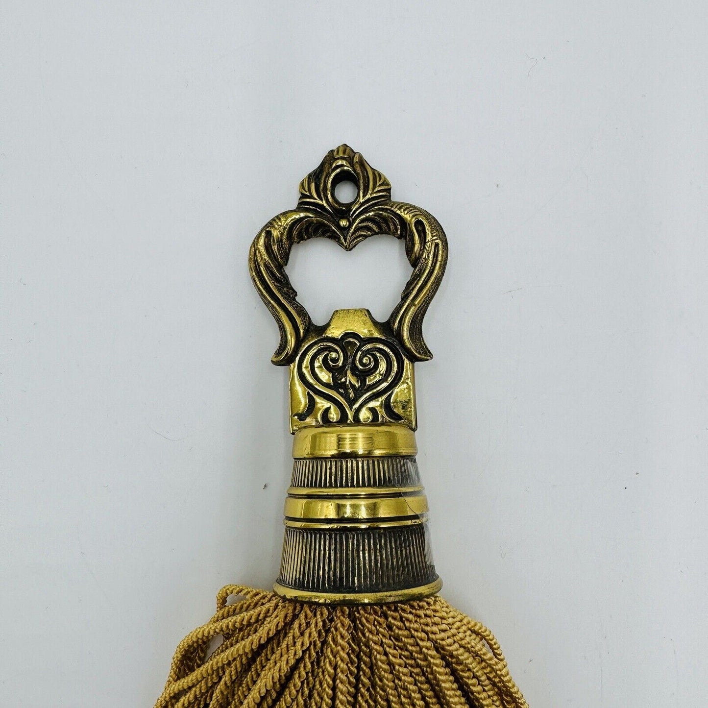 Rare MCM Brass Solid Tassel Gold 8in Hollywood Regency Style