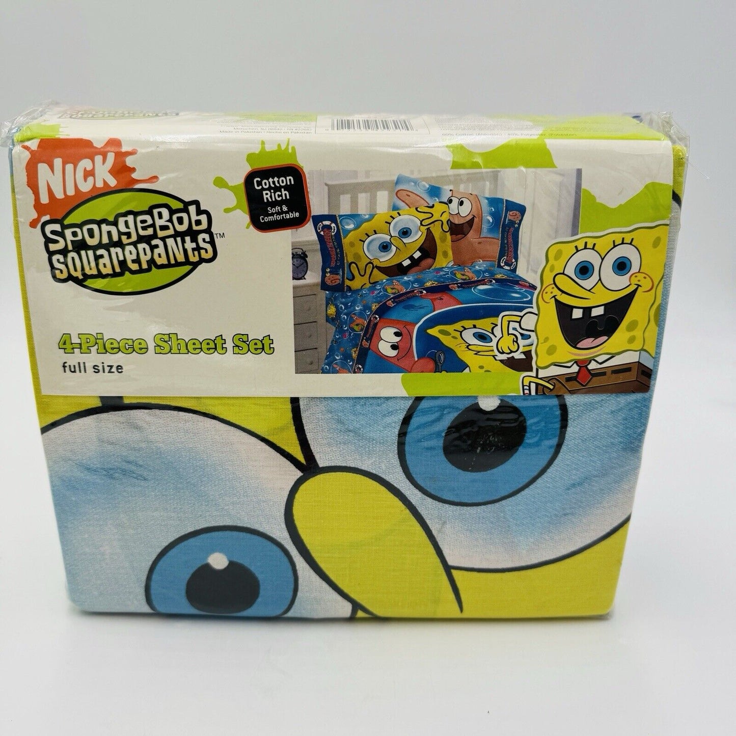 Viacom SpongeBob SquarePants Full Size 4 piece Sheet Set Cotton Vintage 2005 New