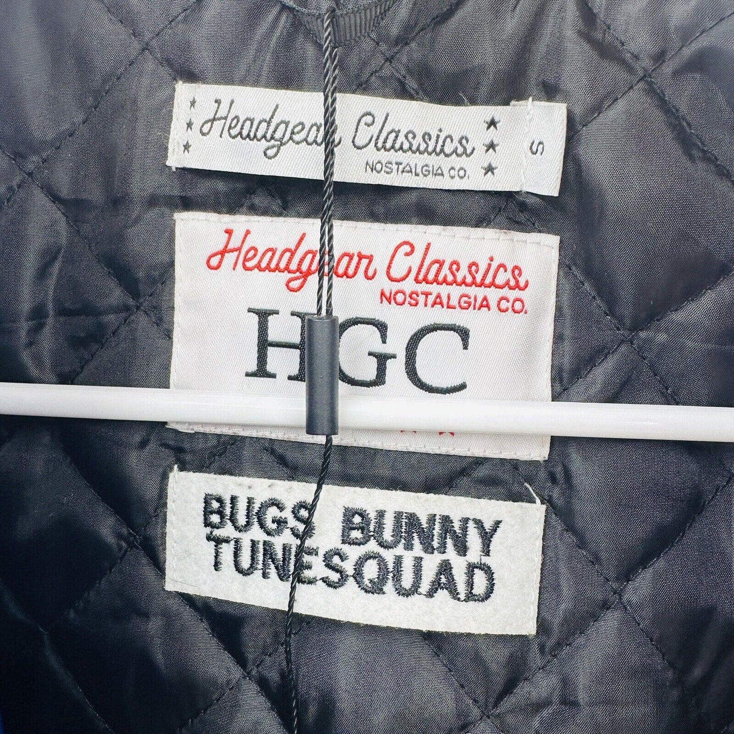 Bomber Jacket Size Small Tunesquad Bugs Bunny Satin Blue Logo Headgear Classics