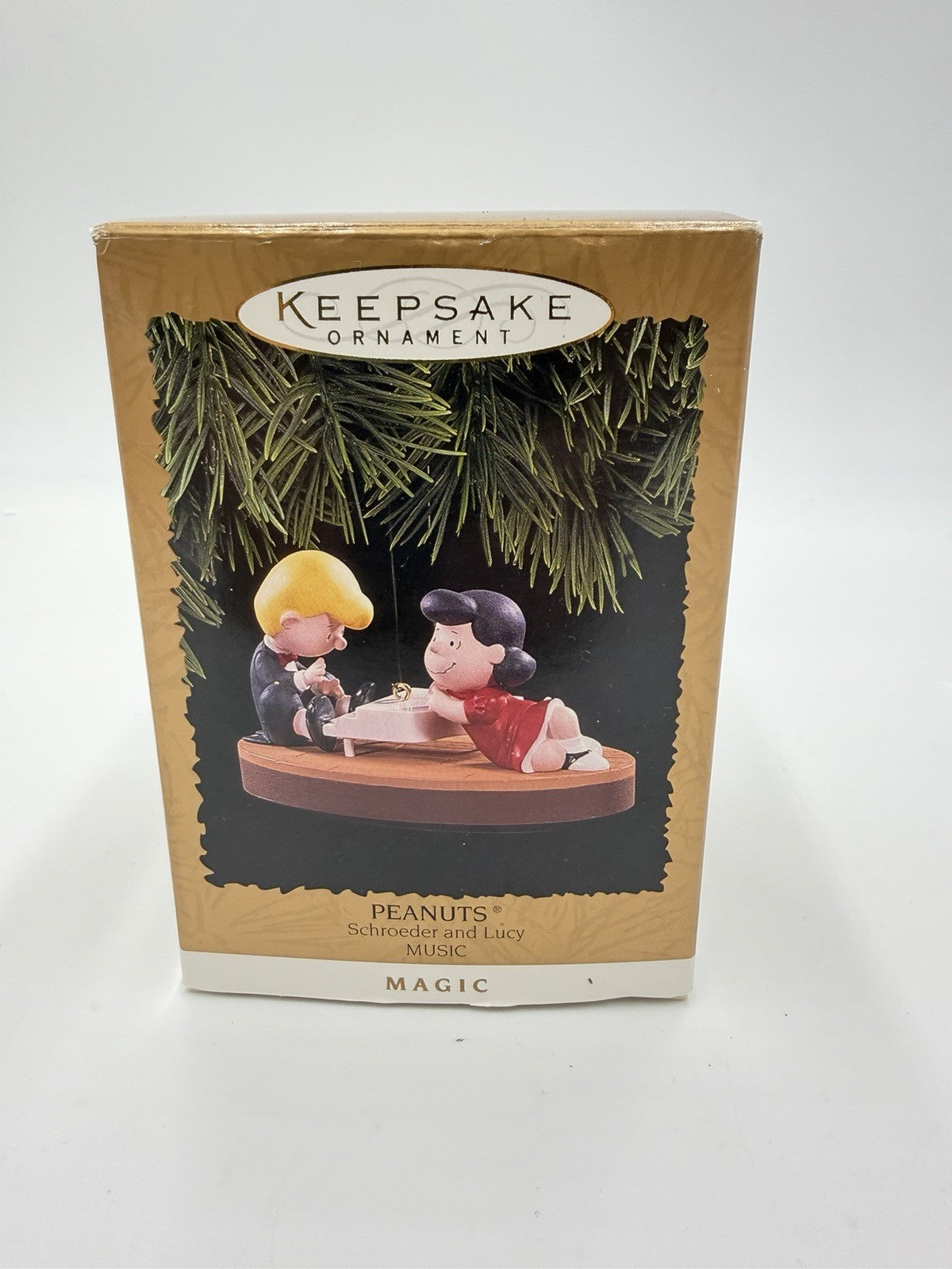 Hallmark Peanuts Schroeder and Lucy 1996 Magic Music Christmas Ornament Piano