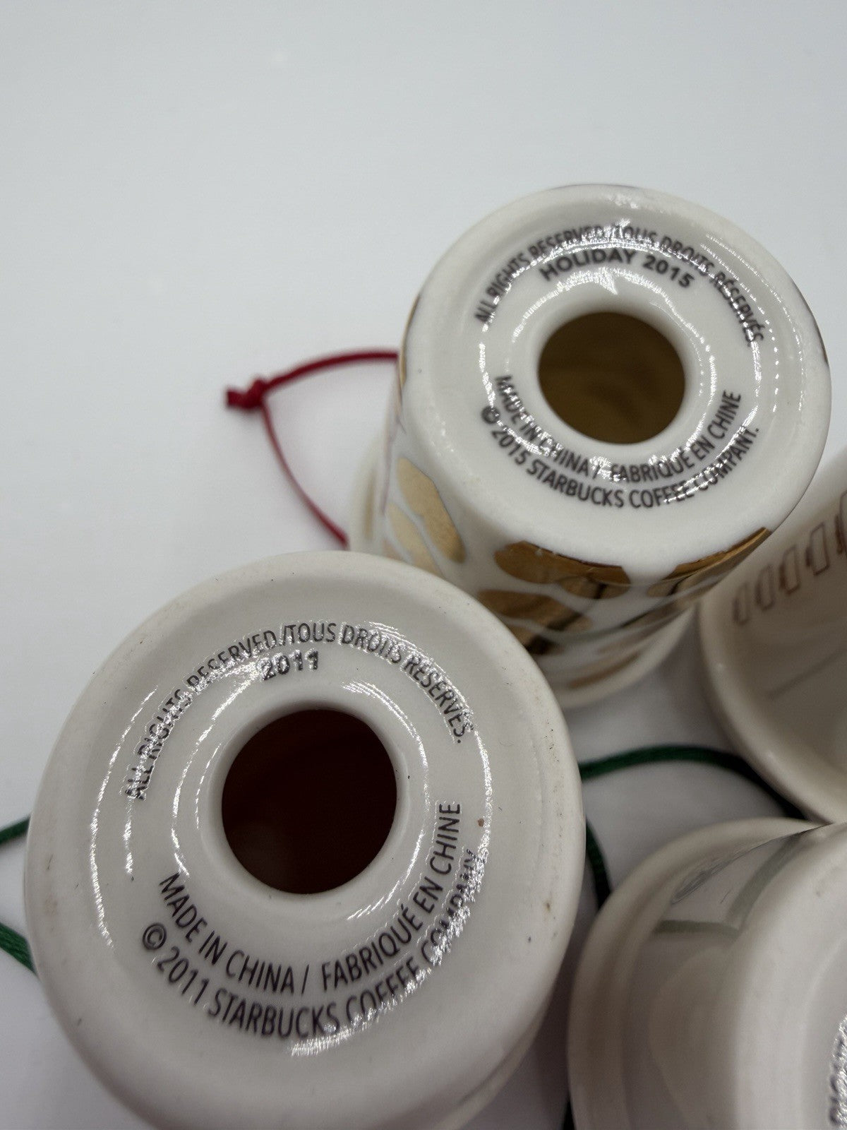 Starbucks Coffee Company Hanging Mini Cups Christmas Ornaments 1971, 1992,2011