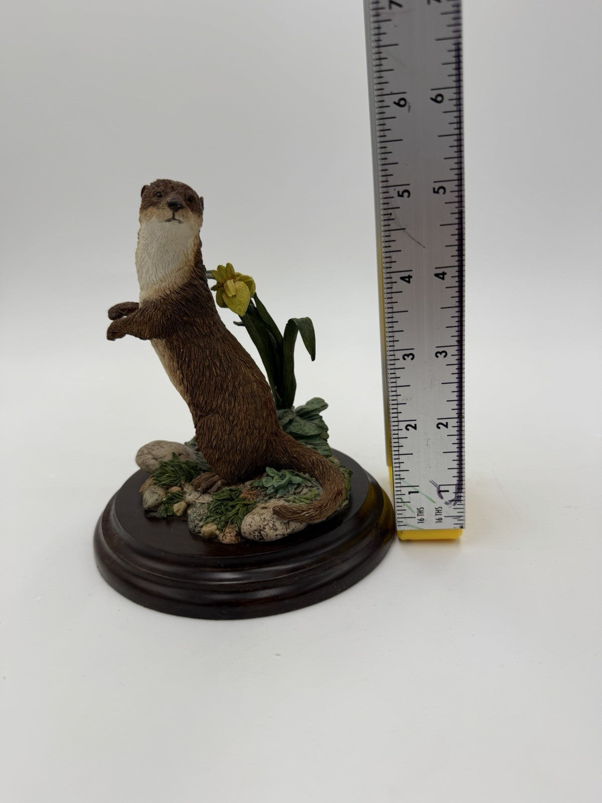 Royal Doulton Otter Figurine on Wooden Stand 1991 Signed K Sherwin England