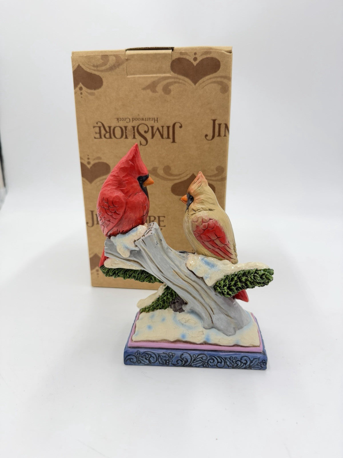 Rare Jim Shore Cardinals Pair Birds on Branch Peace Love & harmony Figurine 6”