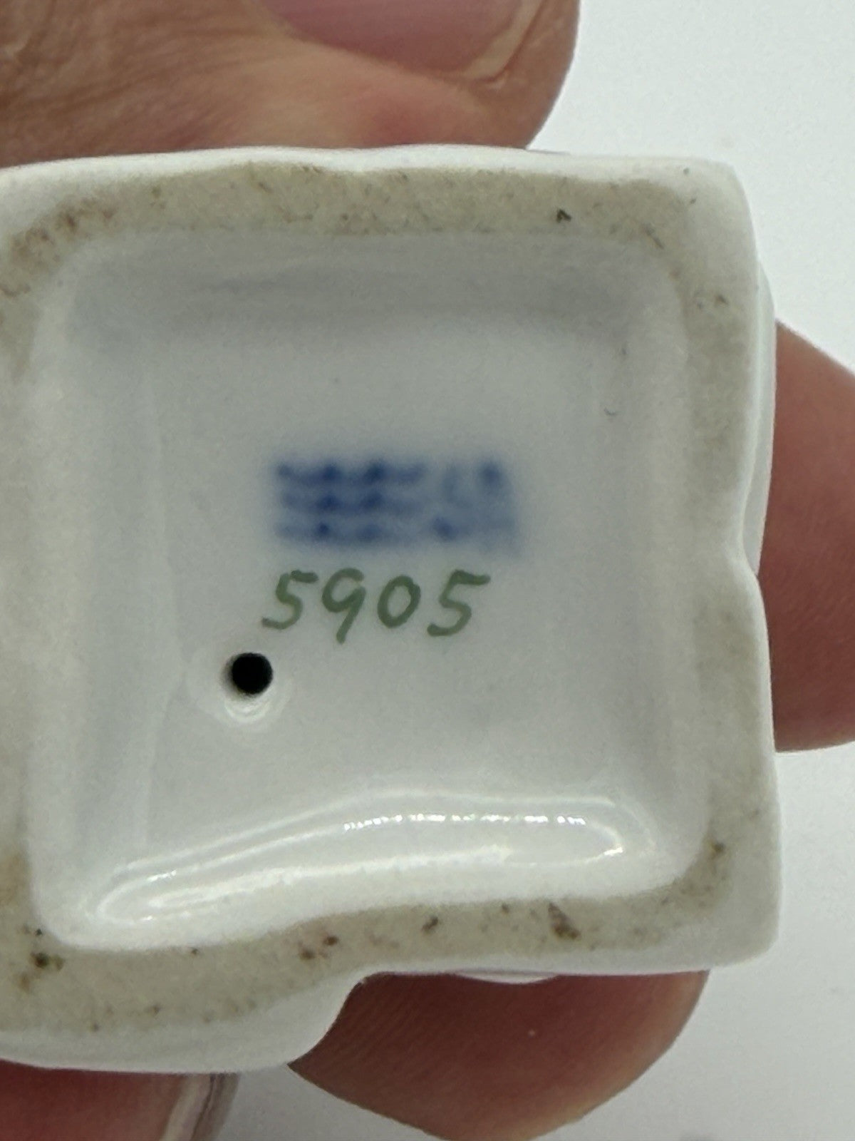 Rare Royal Copenhagen Denmark Porcelain White Mouse On Sugar Cube 1.2” Figurine