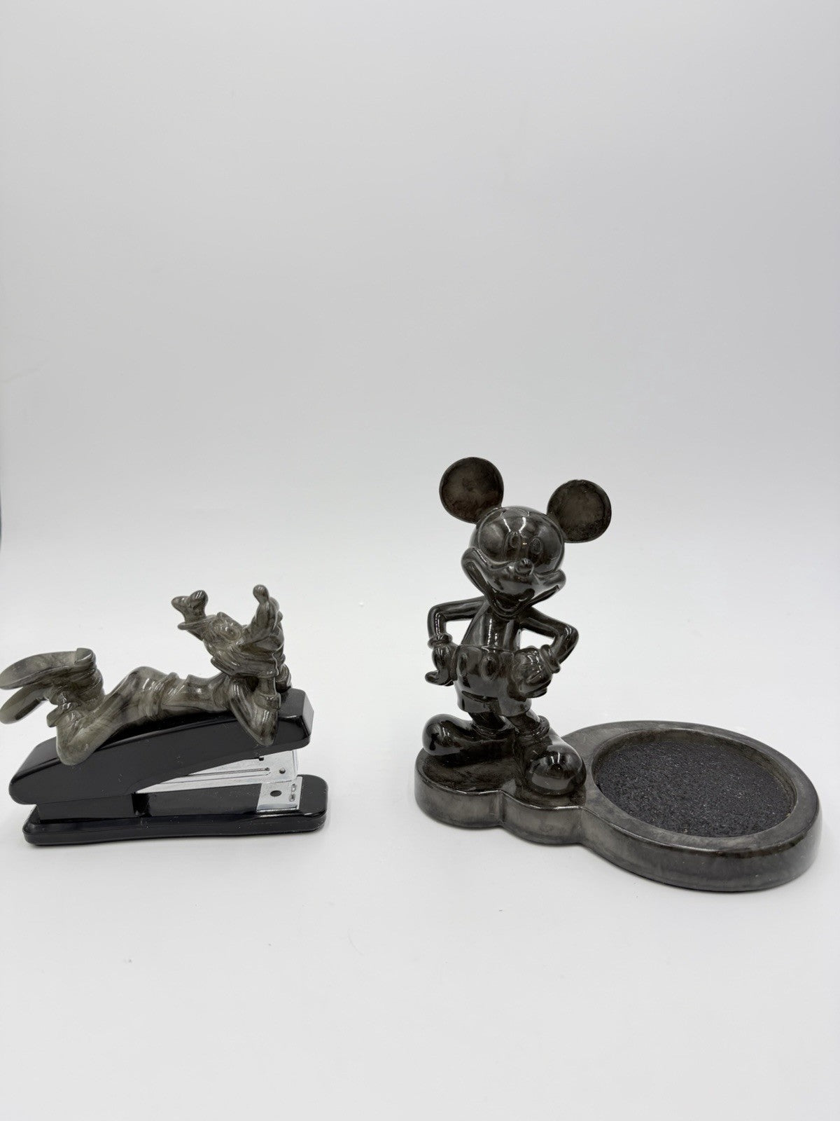 Disney Mickey Mouse Faux Marble 2 Desk Set Stapler Coffee Cup Holder Vintage