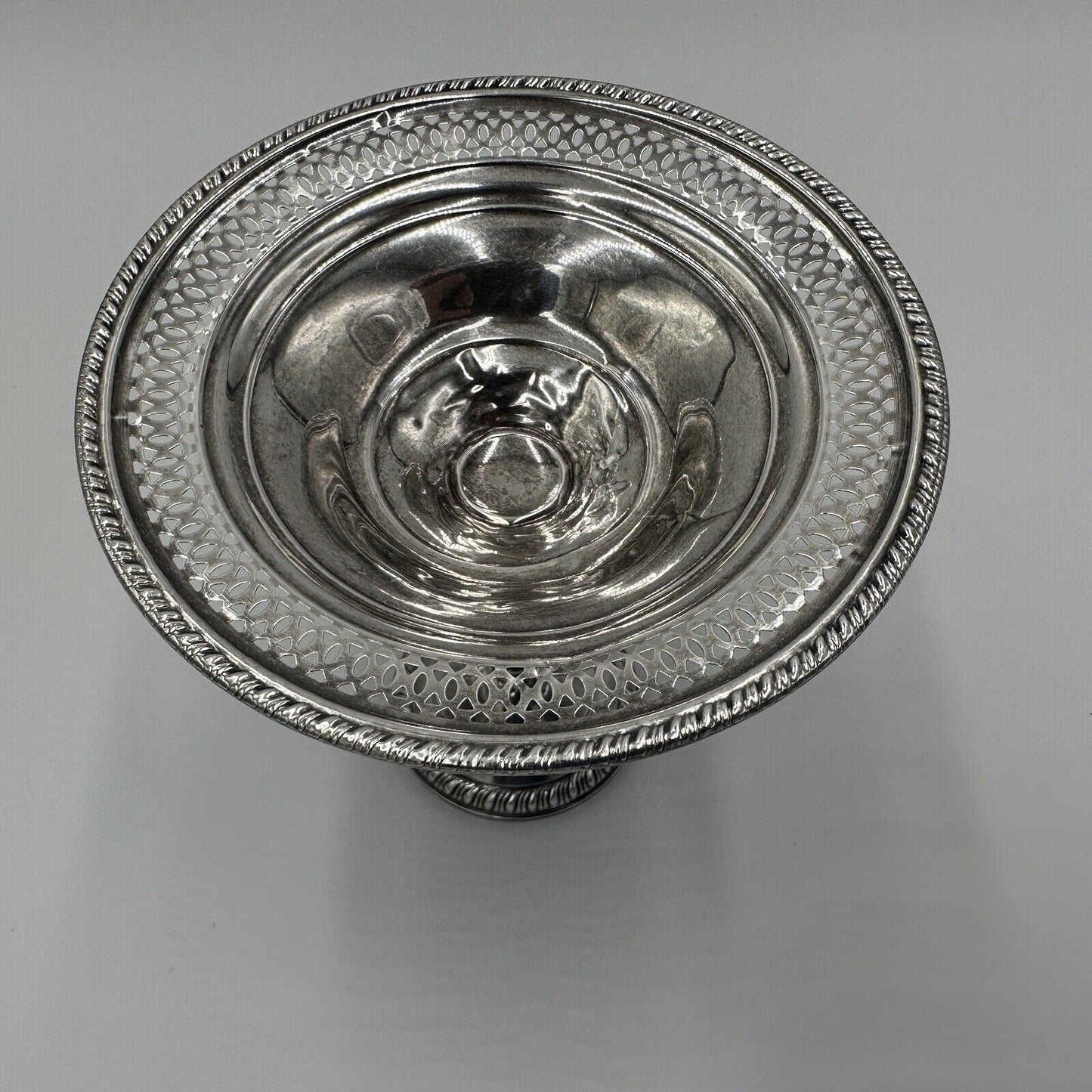 Candy Dish Footed Crown Weighted Sterling Pedestal Silver Antique