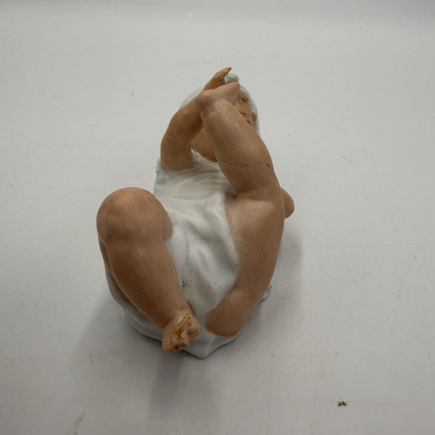 Antique Gebruder Heubach-German Porcelain Bisque-Lying On Back Baby Repaired