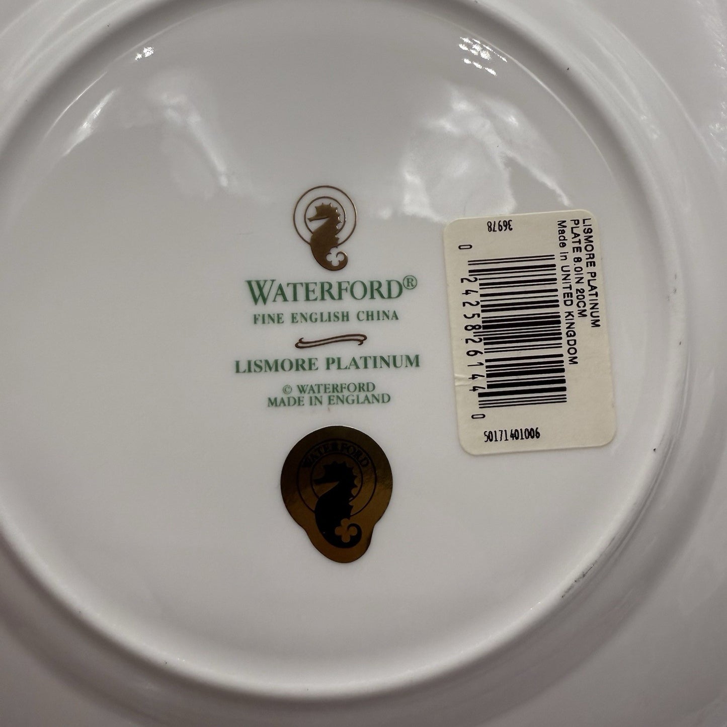 Waterford Fine British China Lismore Platinum  Salad Dessert Plates 4 PCs 8" New