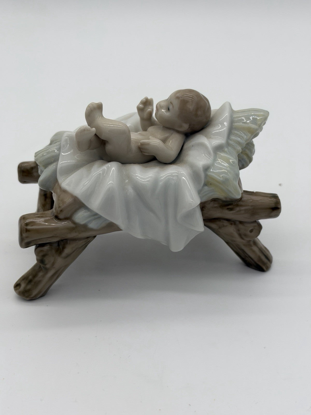 Lladro Spain Porcelain #5745 Baby Jesus Nativity Figurine Painted Glossy Rare 3”
