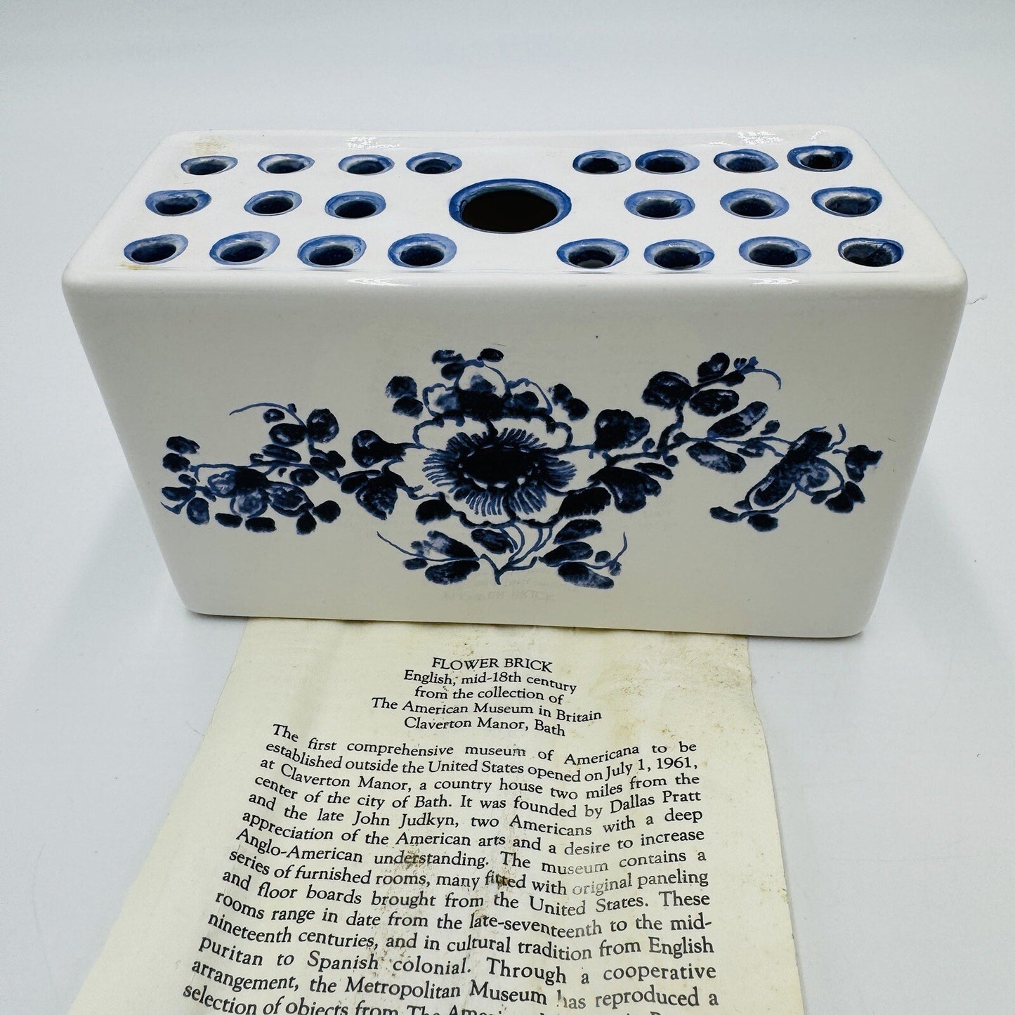 Antique Flower Brick English Mid-18th century Porcelain Floral Documentation