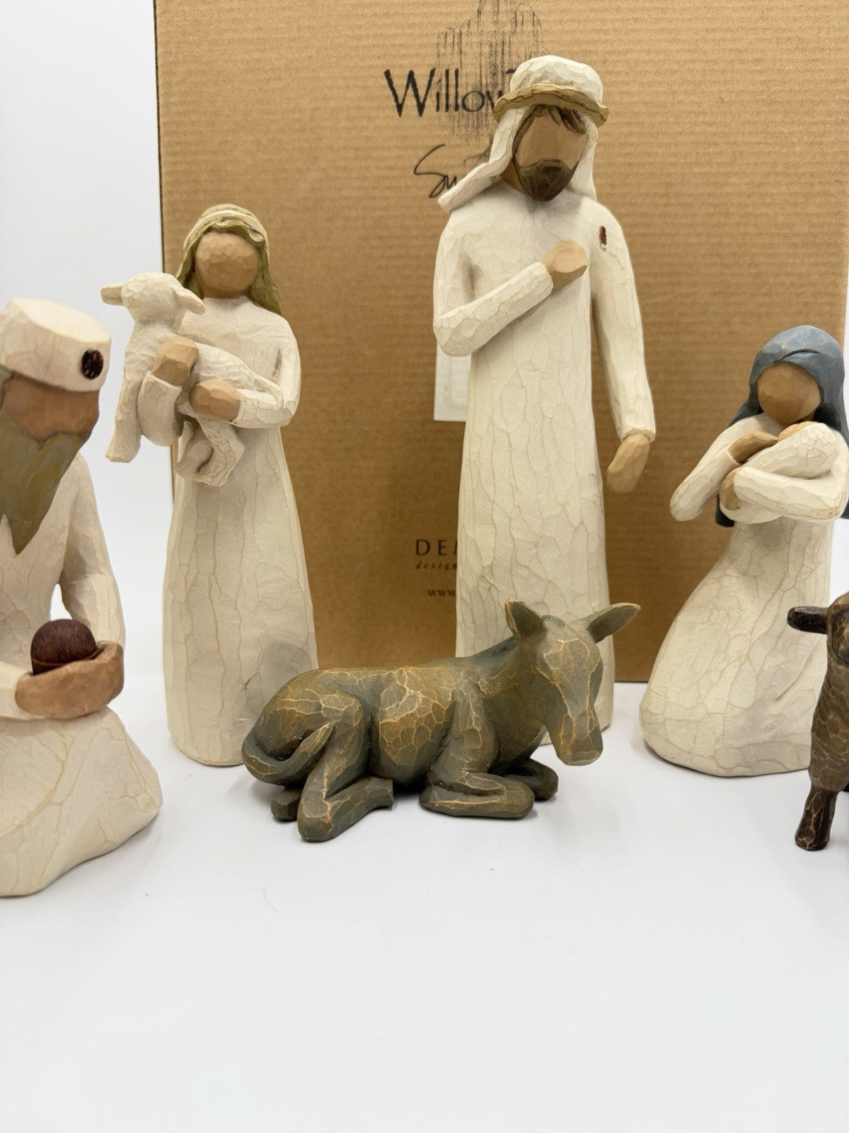 Willow Tree nativity set 6 PCs Christmas Mary Joseph Shepherd Animals