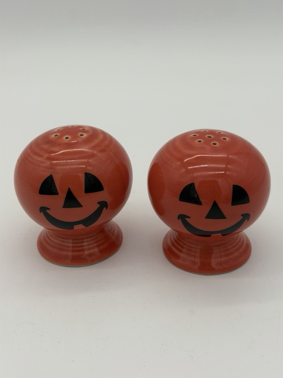 Fiesta Halloween Happy Pumpkin Jack-O-Lantern Orange Salt & Pepper Shakers