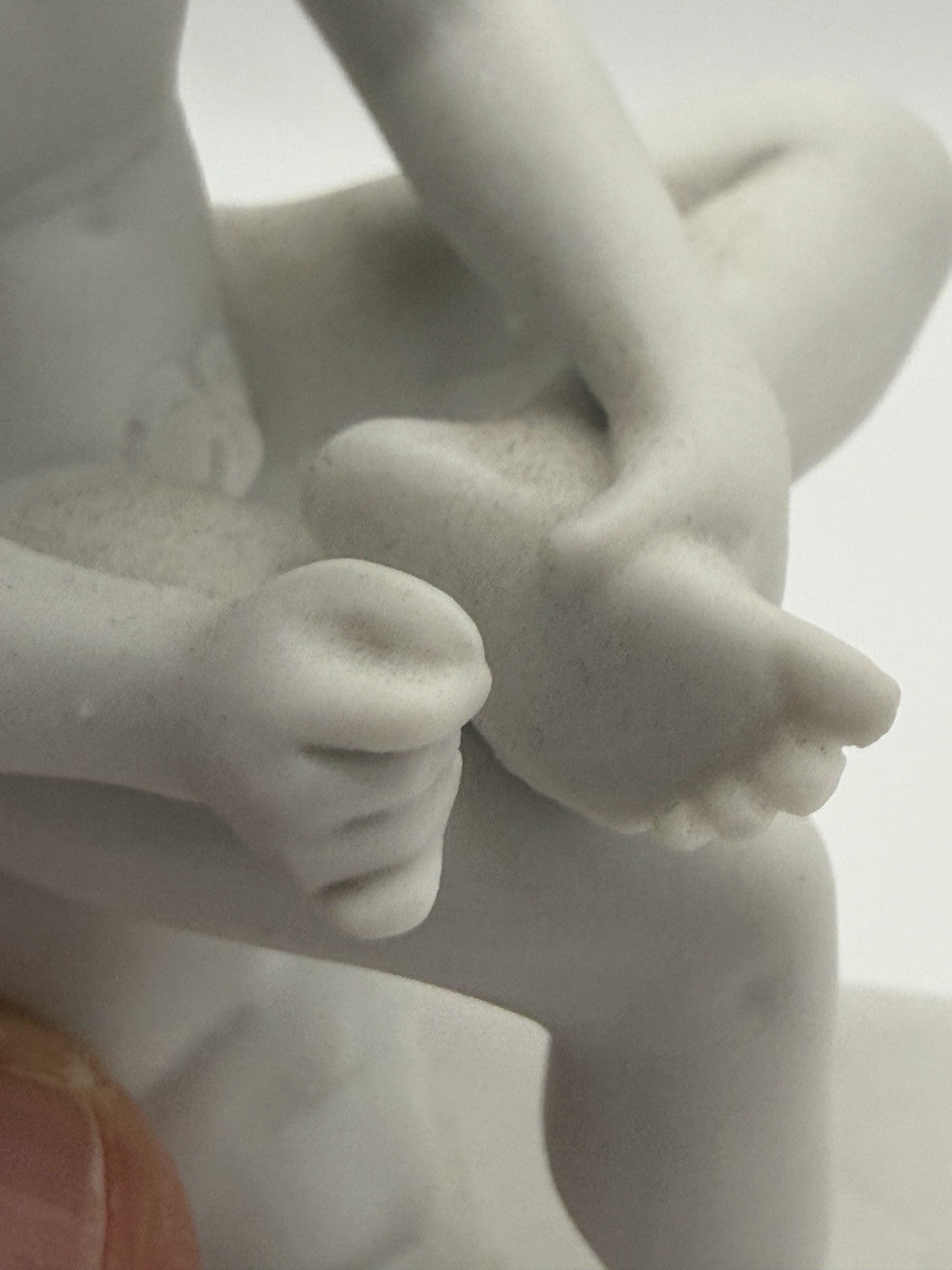 Antique parian ware seated boy Spinario Boy w/ Thorn white bisque 4” figurine