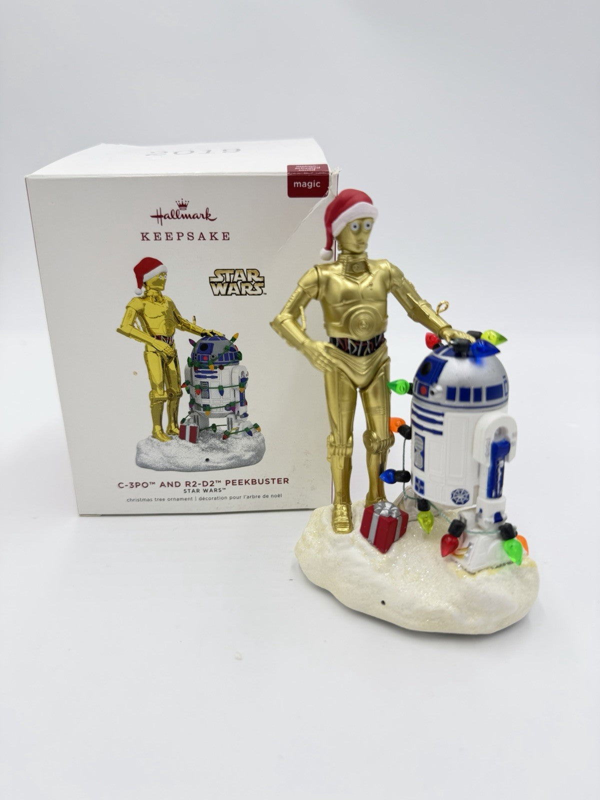 Hallmark Star Wars C-3PO &R2-D2 Droids Peekbuster Motion Activated Ornament 2019