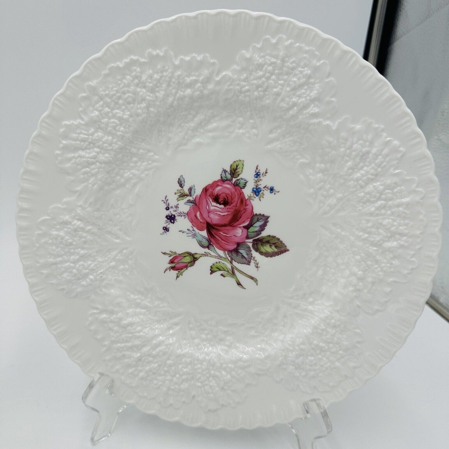 Spode Plates Brial Savoy Rose  Dinner 10in Y2862 4 Piece Set Vintage Serveware