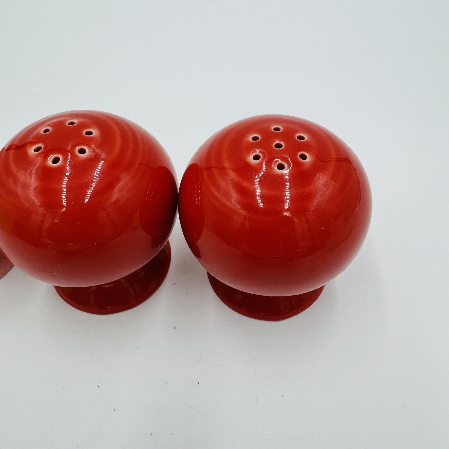 Fiestaware Salt And Pepper Shakers Red & Pink Set Pottery USA