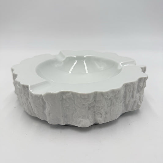 Bareuther Waldsassen Bavaria Porcelain White Ashtray Germany Vintage 2”x6”Rare