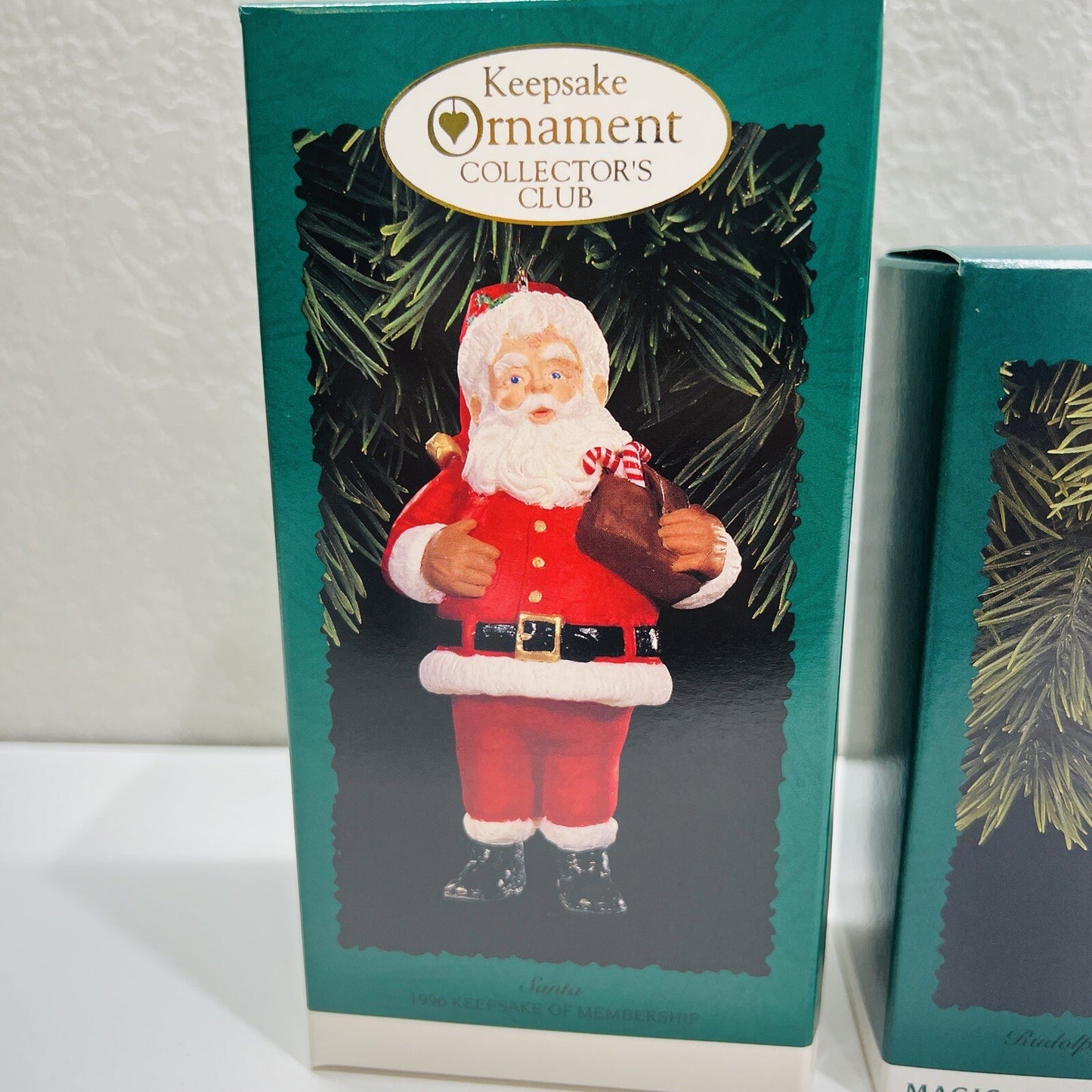 Hallmark Ornaments Santa Reindeer Elf Christmas Set 3 Collector's 1996 Keepsakes