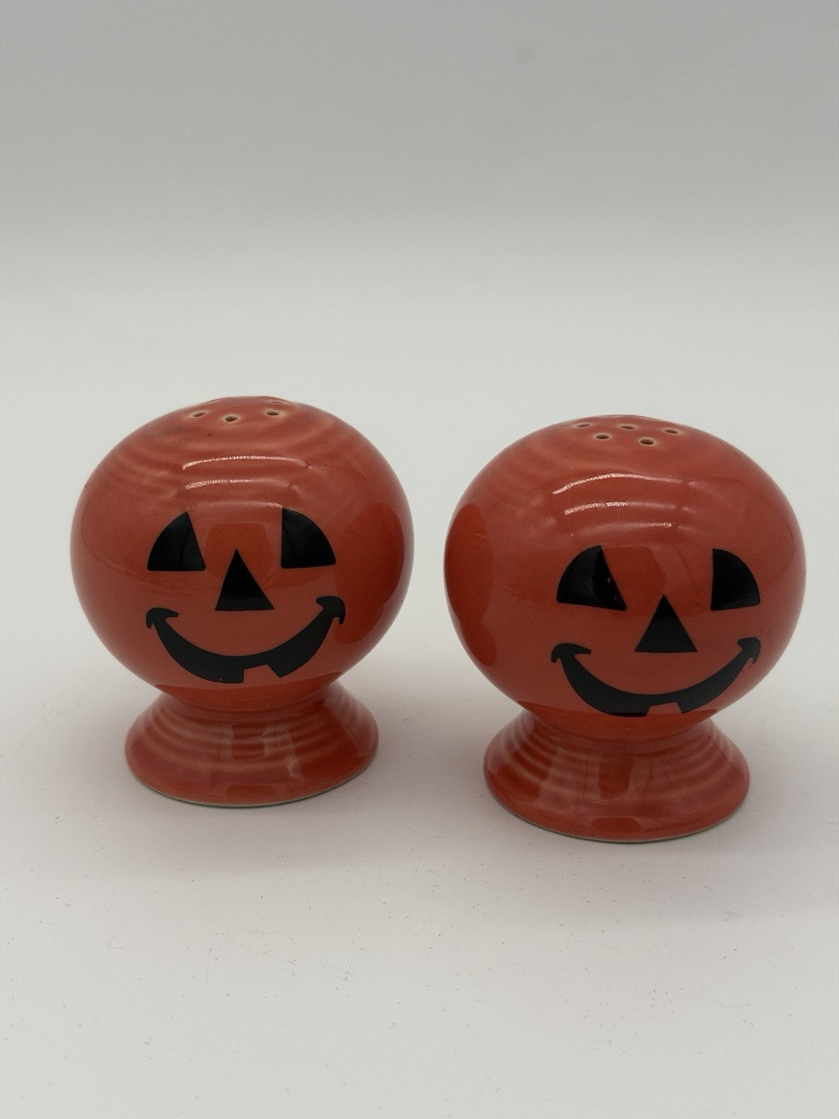 Fiesta Halloween Happy Pumpkin Jack-O-Lantern Orange Salt & Pepper Shakers