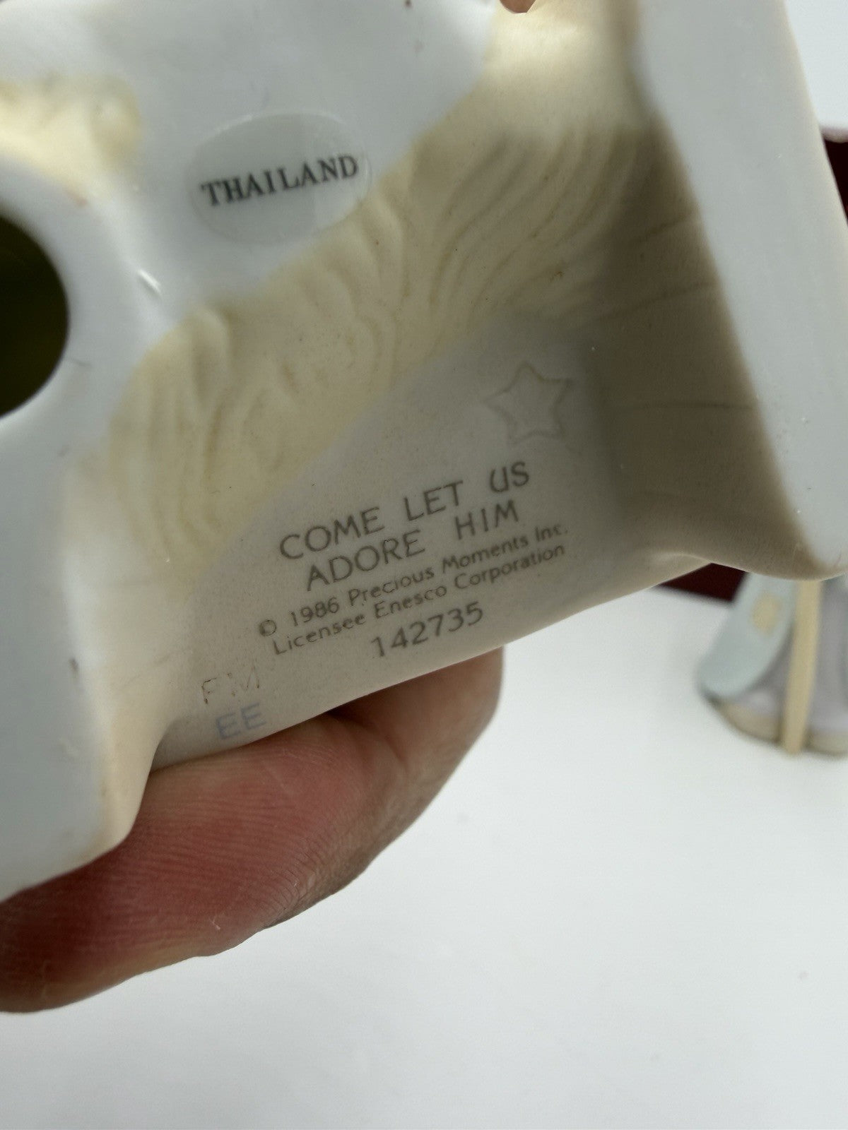 Precious Moments Vintage Porcelain Bisque Nativity Set 3 Pieces 1986 Figurines