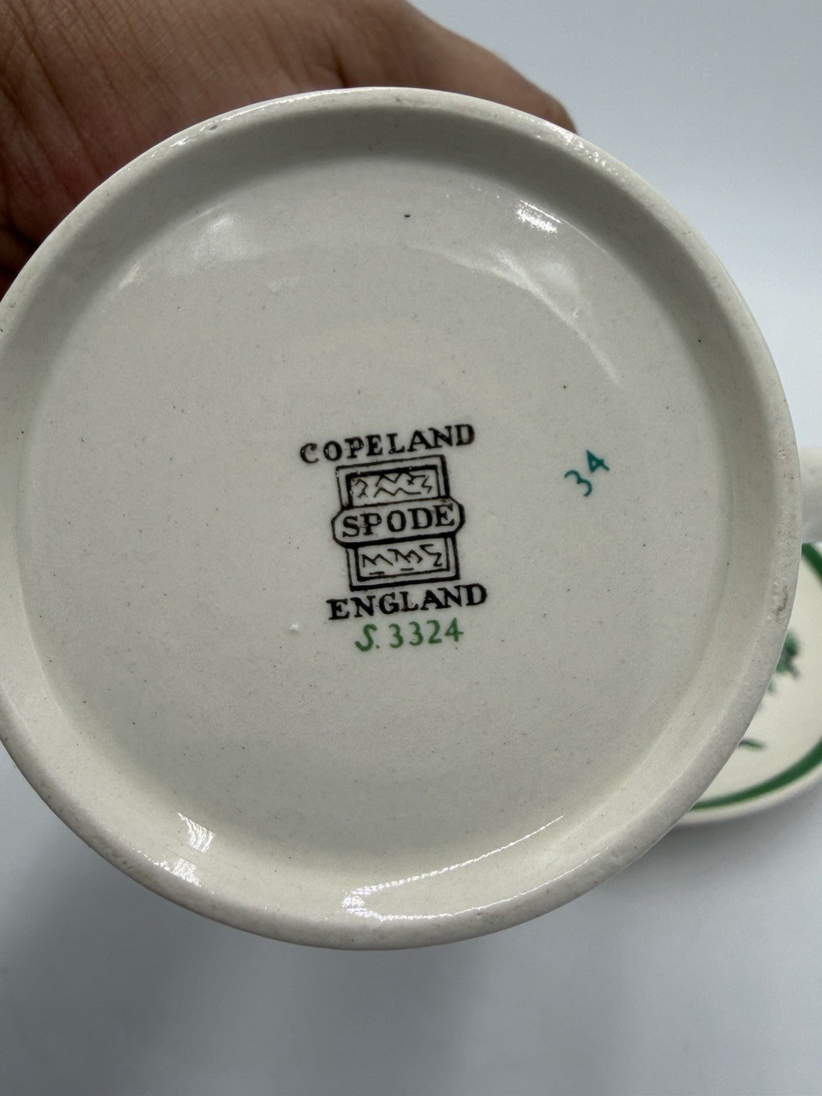 Vtg Spode Christmas Tree Pointed Handle S 3324 Tea Cup Mug & Saucer Antique