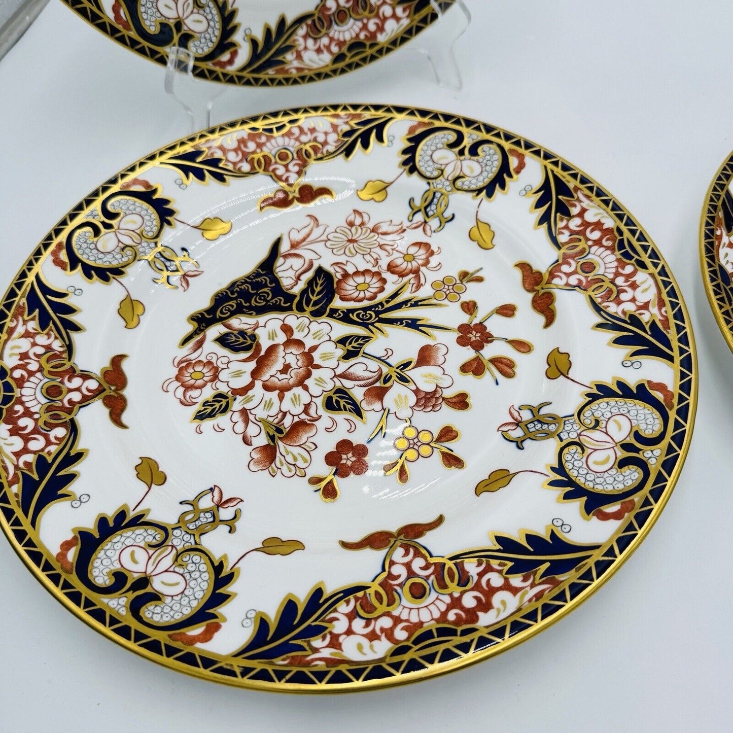 Antique Royal Crown Derby King's Of Old Japan 383 Pattern Dinner Plates 4 Pieces