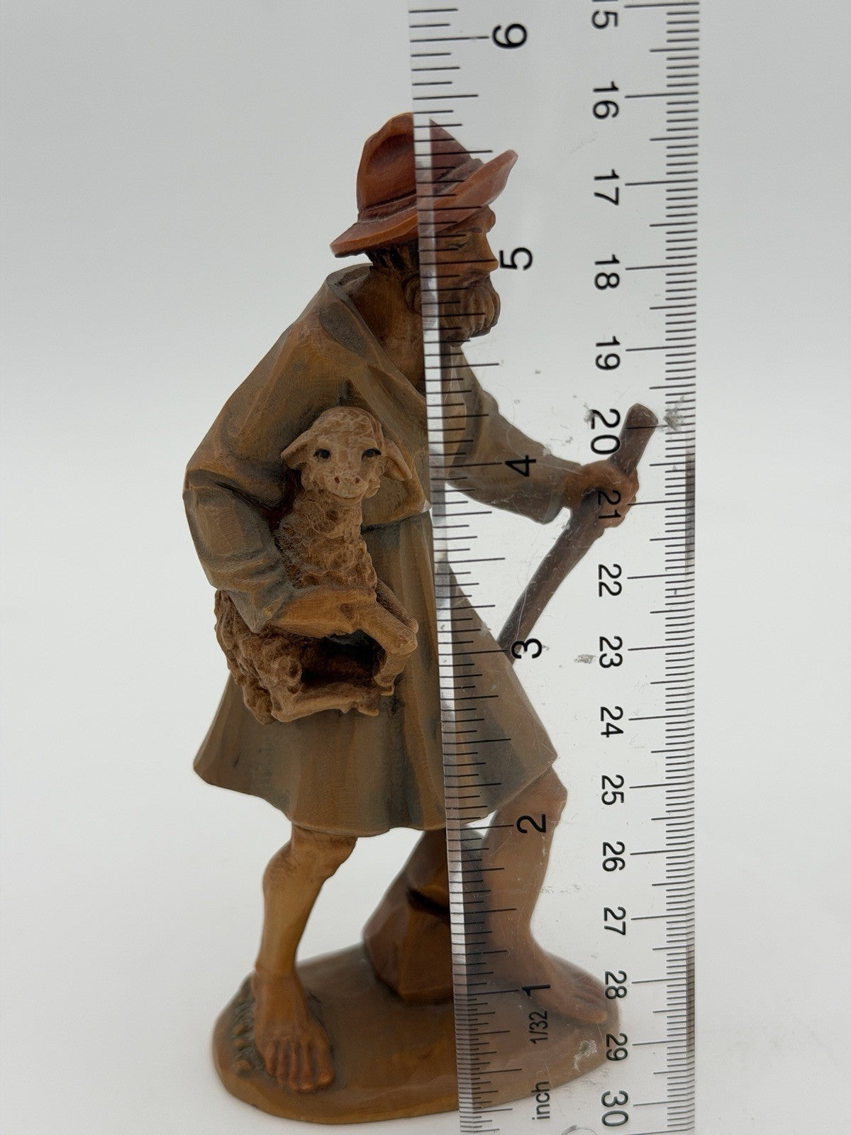 Anri Italy Folk Art Vintage Hand Carved Wood Shepherd Nativity Figurine 5.5”H