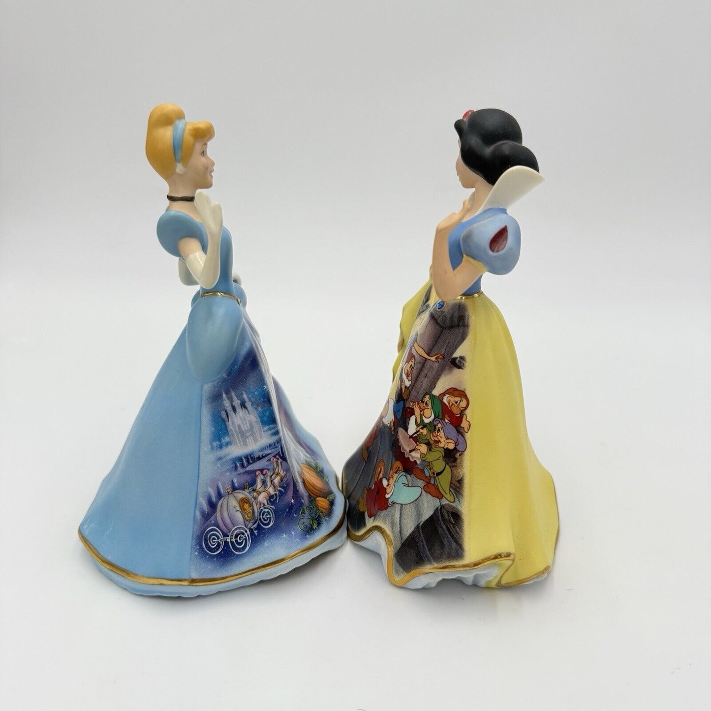 Disney Bradford Editions Cinderella and Snow White Porcelain Bell Figurine 2004