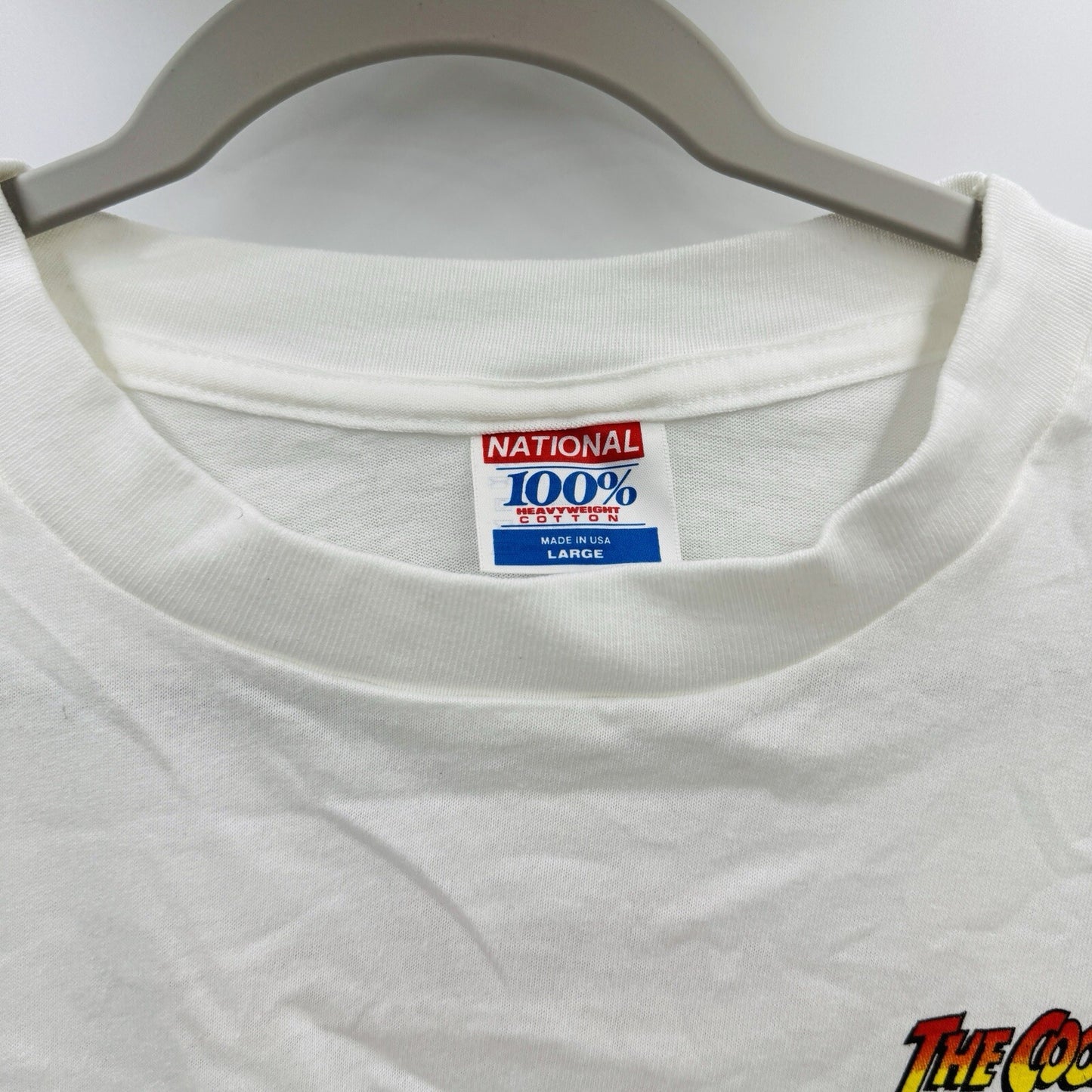 7 UP Single Stitch Surfing Soda T Shirt Size L COOL SPOT White USA Made Vintage