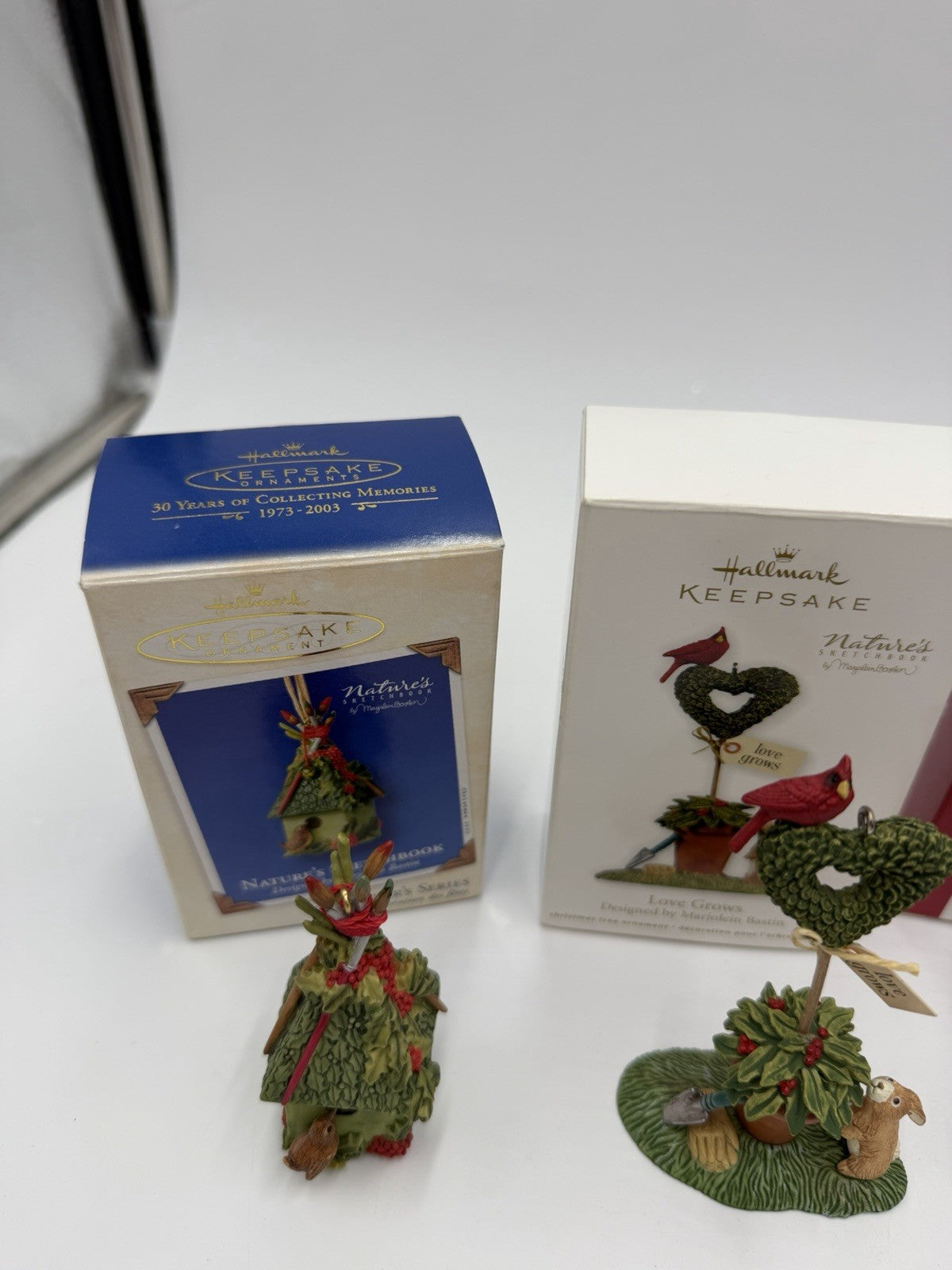 Hallmark Marjolein Bastin Natures Sketchbook Christmas Ornaments Set 4