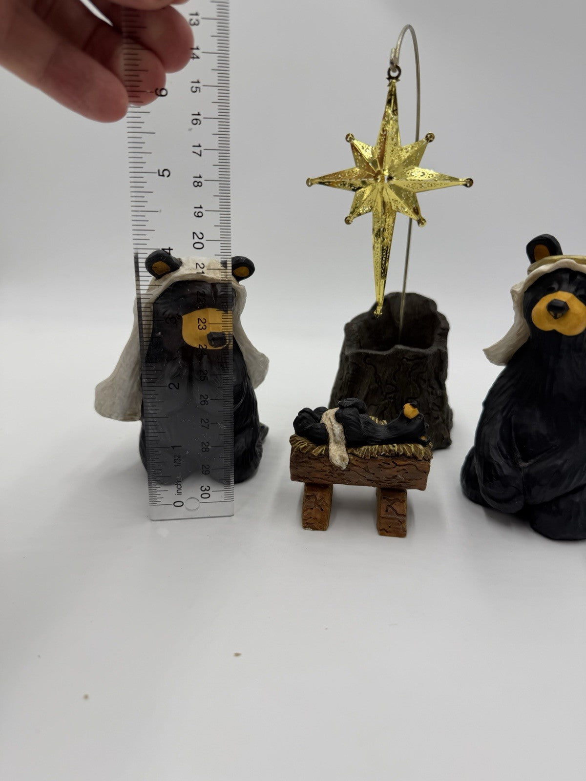 Big Sky Carvers Bearfoots Beartivity Mary Joseph Jesus Star Figurines Nativity