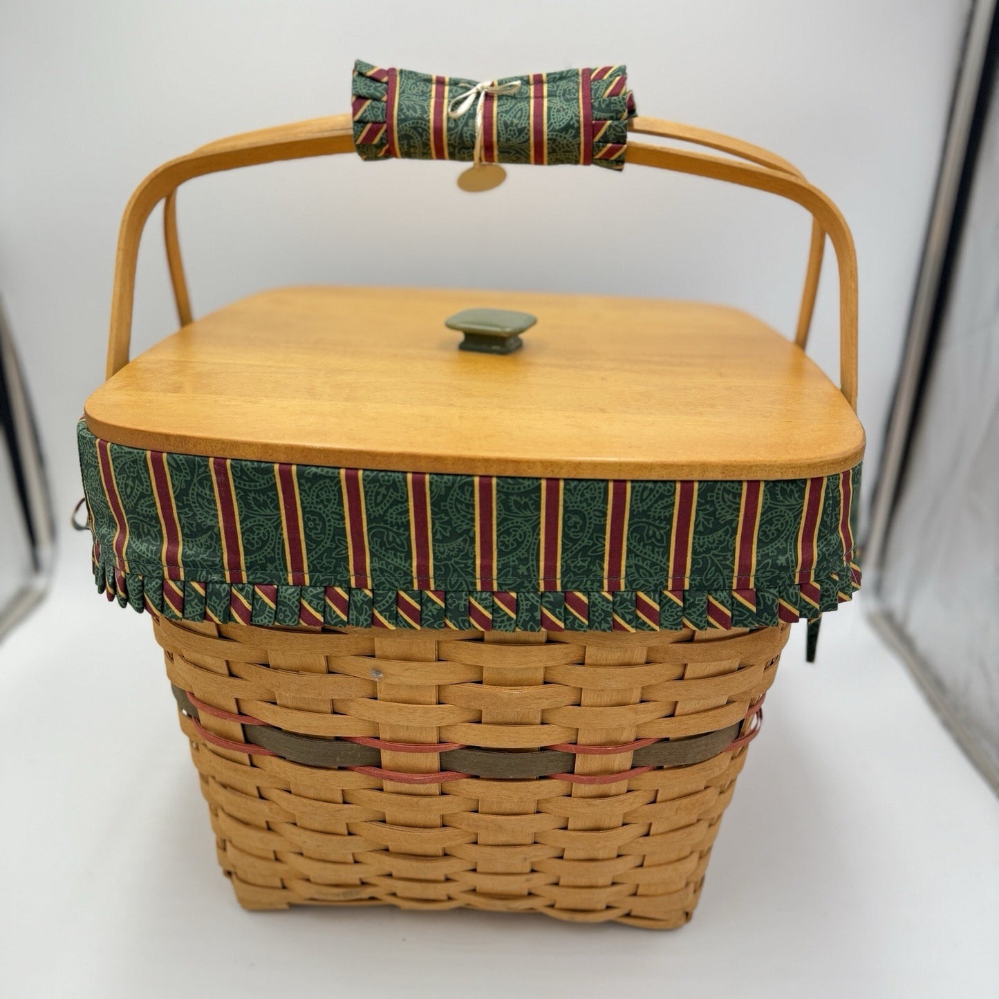 Longaberger 1995 Holiday Hostess Evergreen Basket Set Lid Christmas 9th Edition