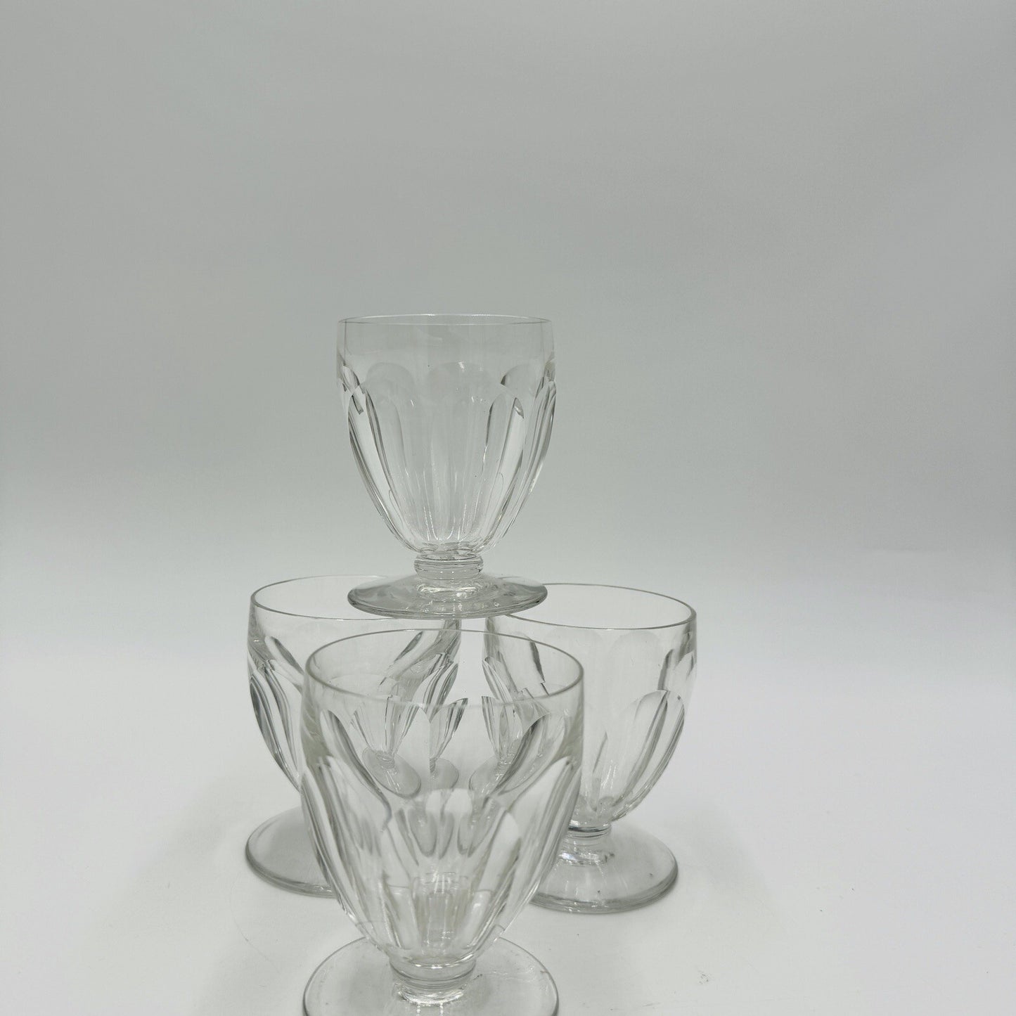 BACCARAT France Crystal Tallyrand White Wine 3 3/8” Set 4 Pieces Cordial Glasses