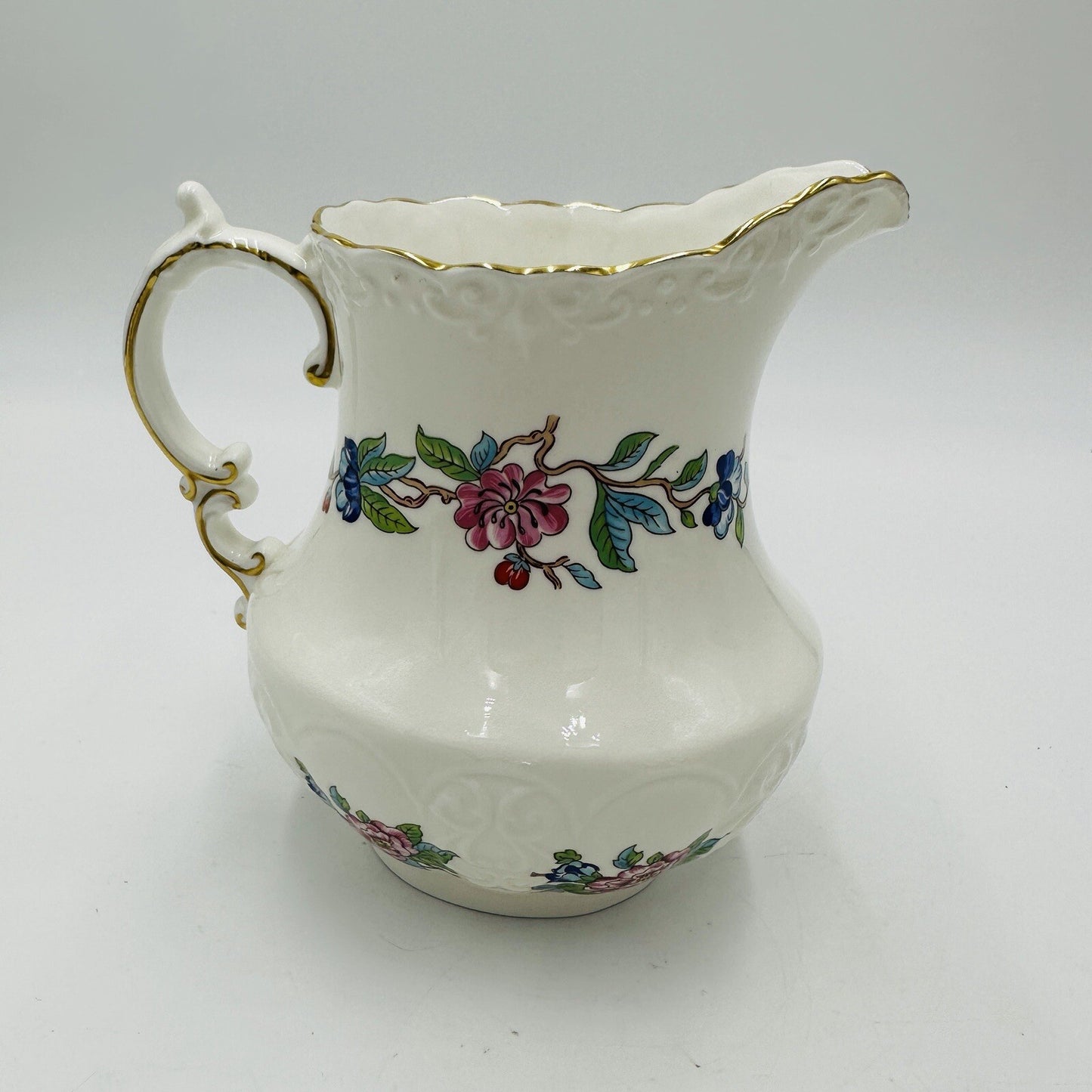 Aynsley Pitcher Porcelain Pembroke Floral 6in H 18th Century Design Large