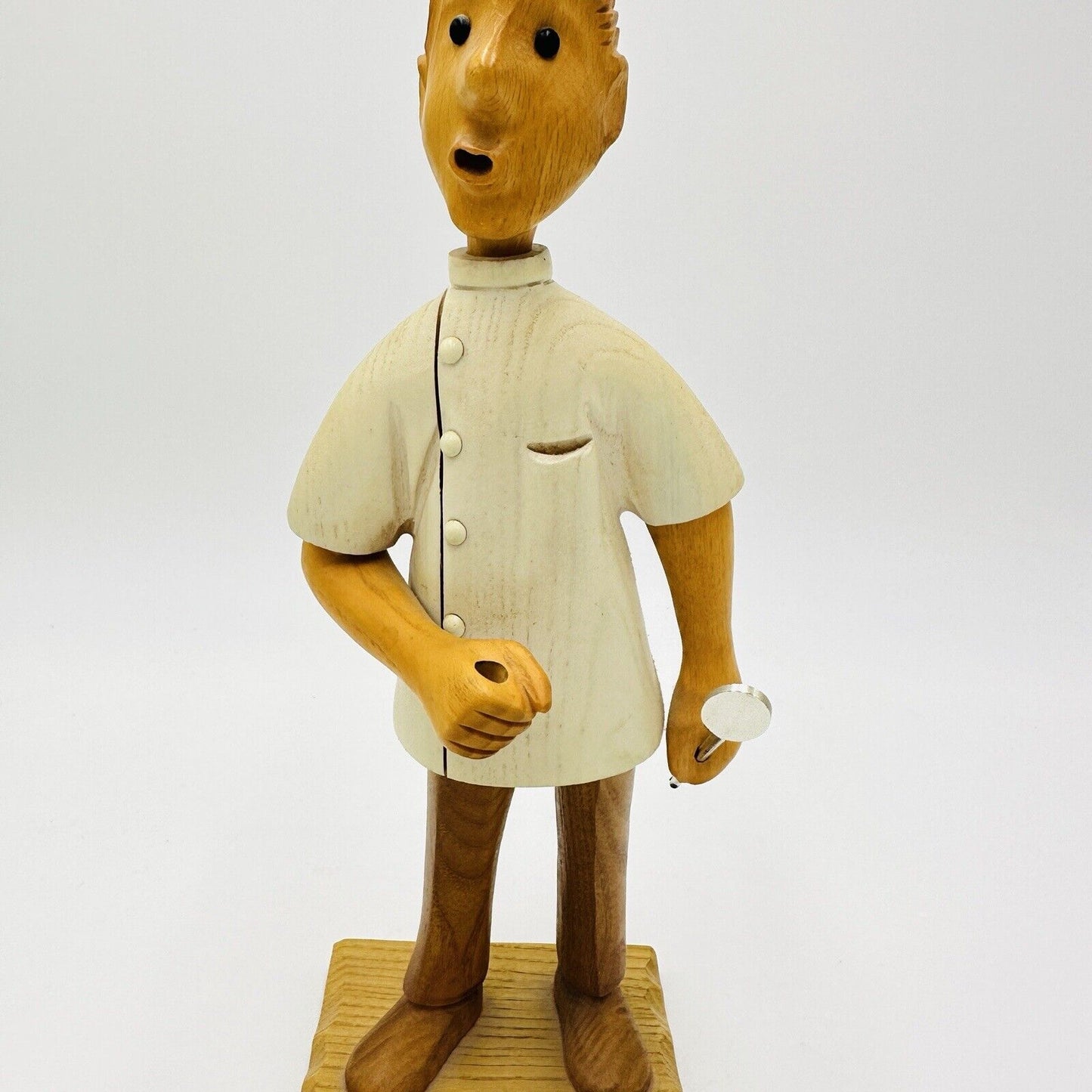 Euromanos Italia Dentist Figurine Italian Hand-Carved Wooden Medical Home Decor