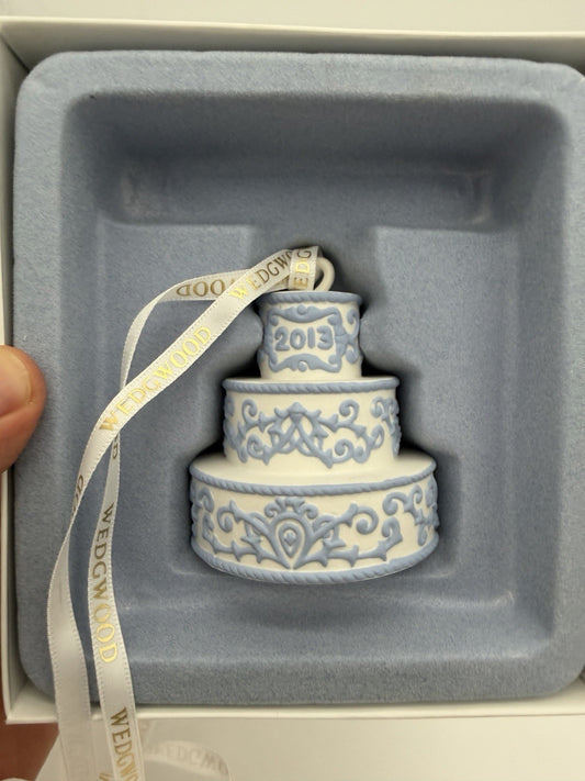 Wedgwood Jasperware First Christmas Together Wedding Cake 2013 Hanging Ornament