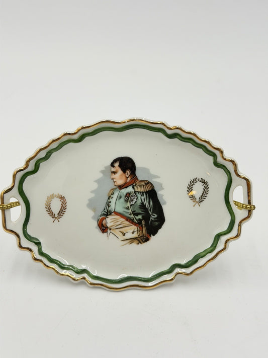 Vintage Limoges France Porcelain Napoleon Miniature Tray Platter  4.5”x3” Rare