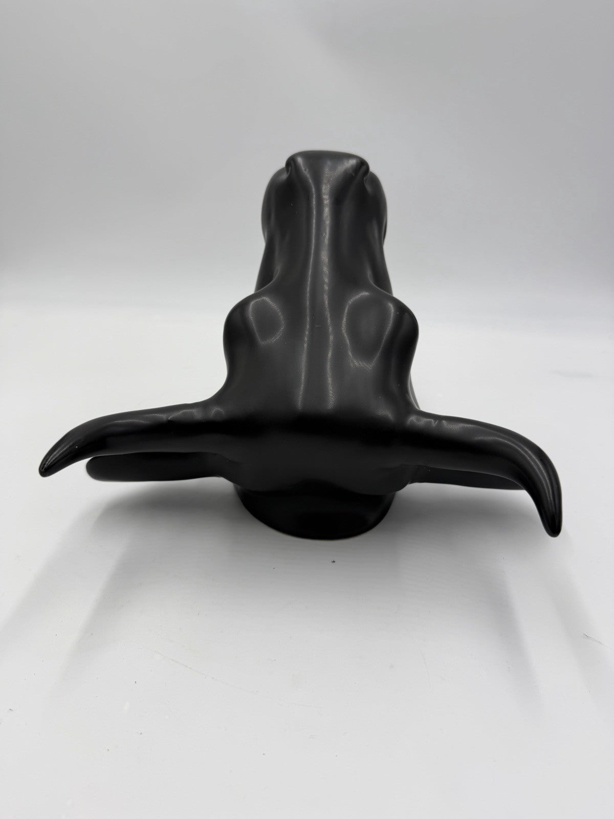 Rare Ceramic Cow Head Black Painted Wall Decor 10”Hx 9.5”W