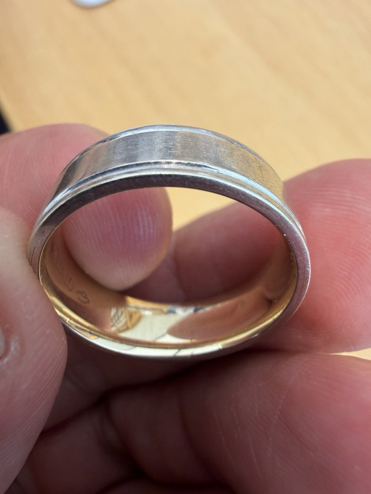 10k White Gold Men Size 9 Wedding Band Wide 6mm People’s Jewelry Store 4.3g