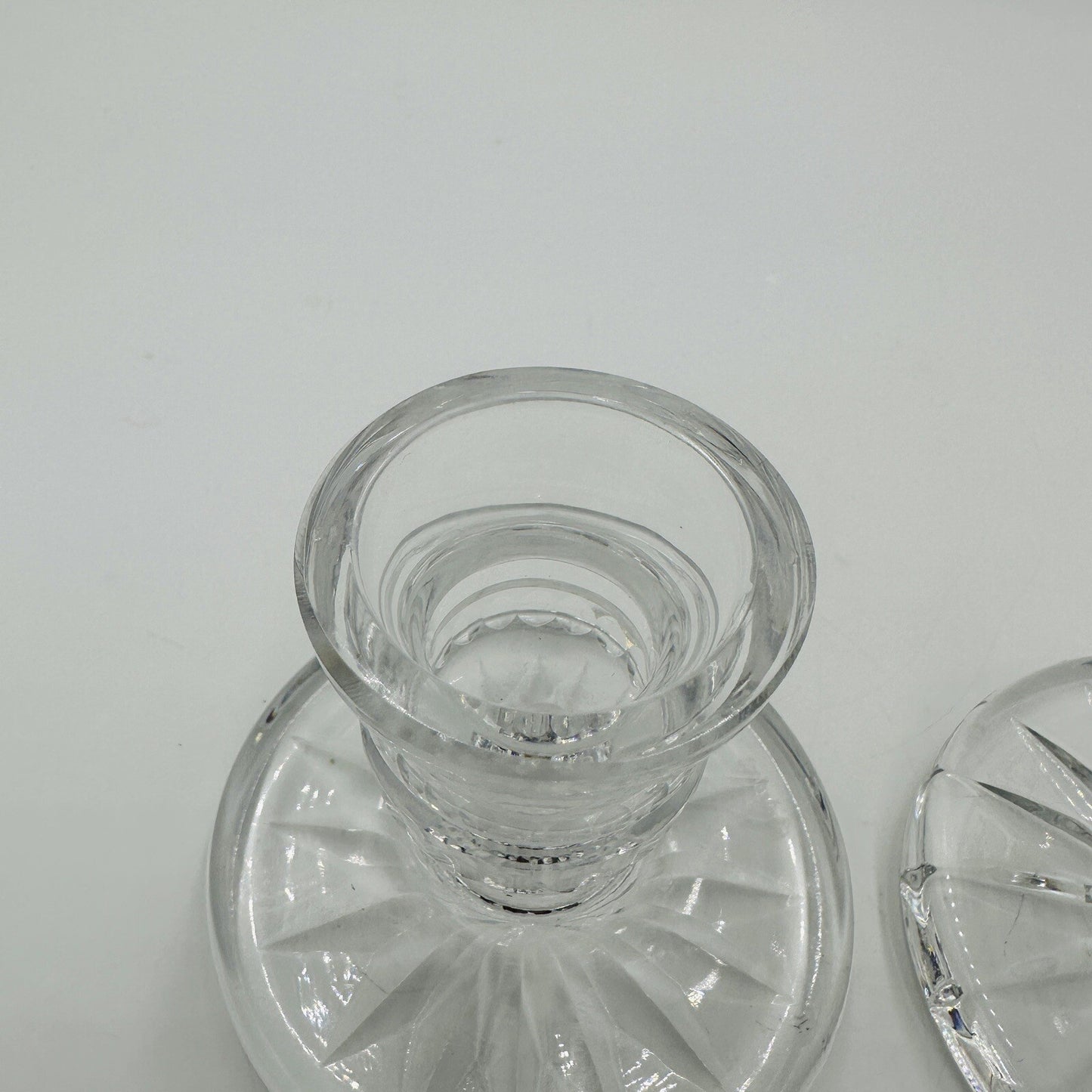 Waterford Candlesticks Blarney Crystal Pair 3.5inW × 3.5inD × 4inH Vintage