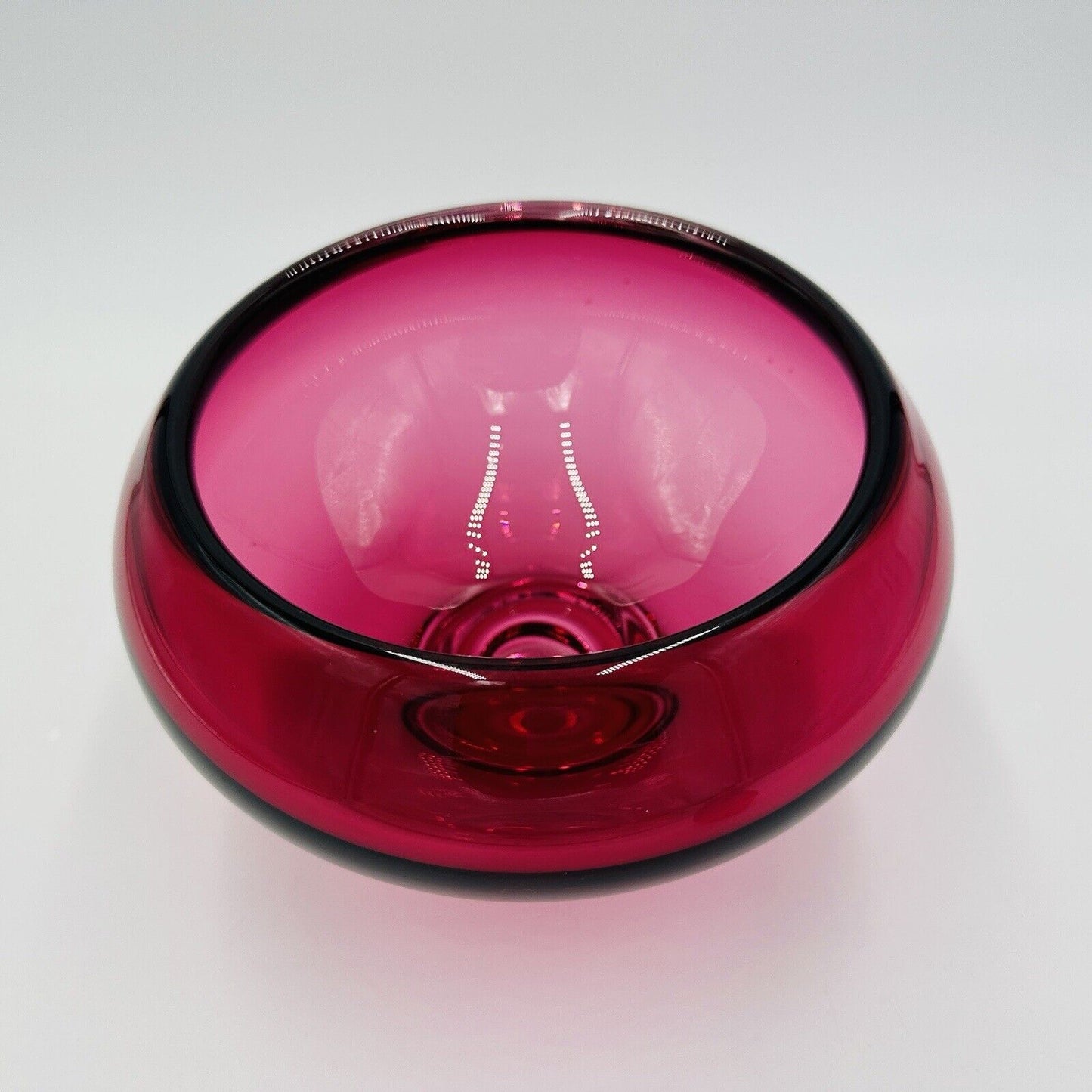 Buxton & Kutch Bowl Art Glass Signed Cranberry Slant Pier #970613 Large Rare