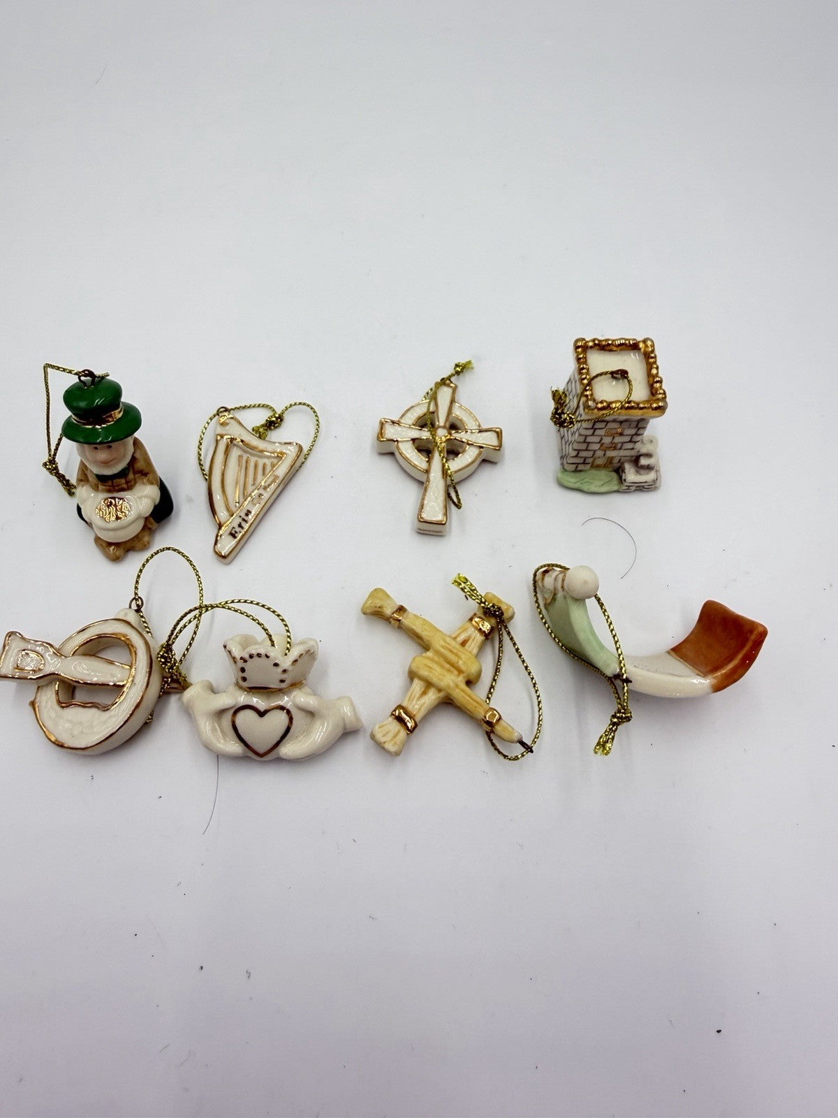 Lenox Luck of the Irish Miniature Tree Ornaments 8 Ornaments Porcelain