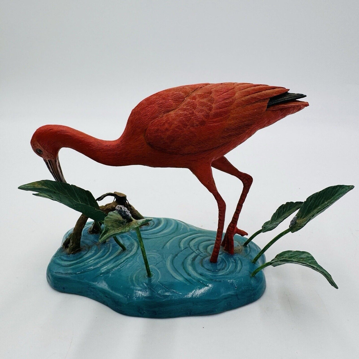 The Danbury Mint Scarlet Hunter Ibis Bird Figurine By Jeff Rechin 4” X 6”vintage